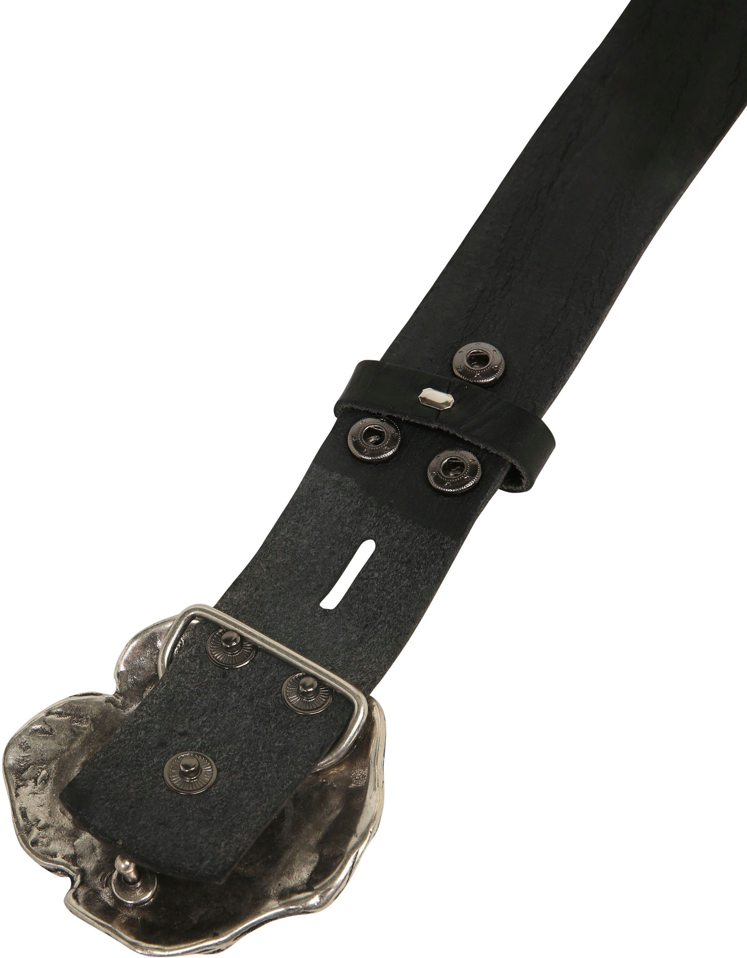 RETTUNGSRING by showroom 019° Leren riem met verwisselbare sluiting >roos<