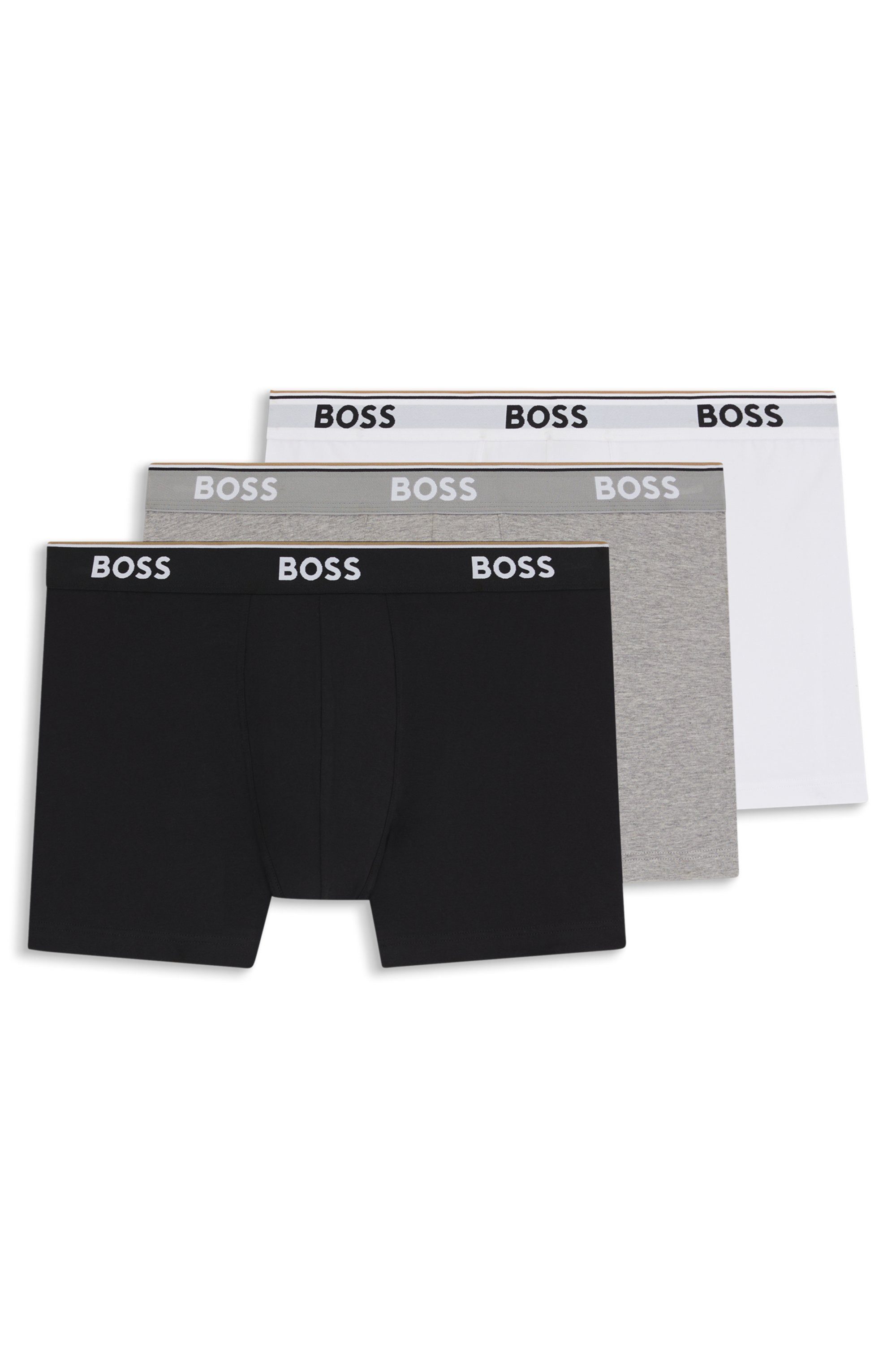 BOSS Lange boxershort BRIEF 3 PACK met in kleur bijpassende weefband (3 stuks)