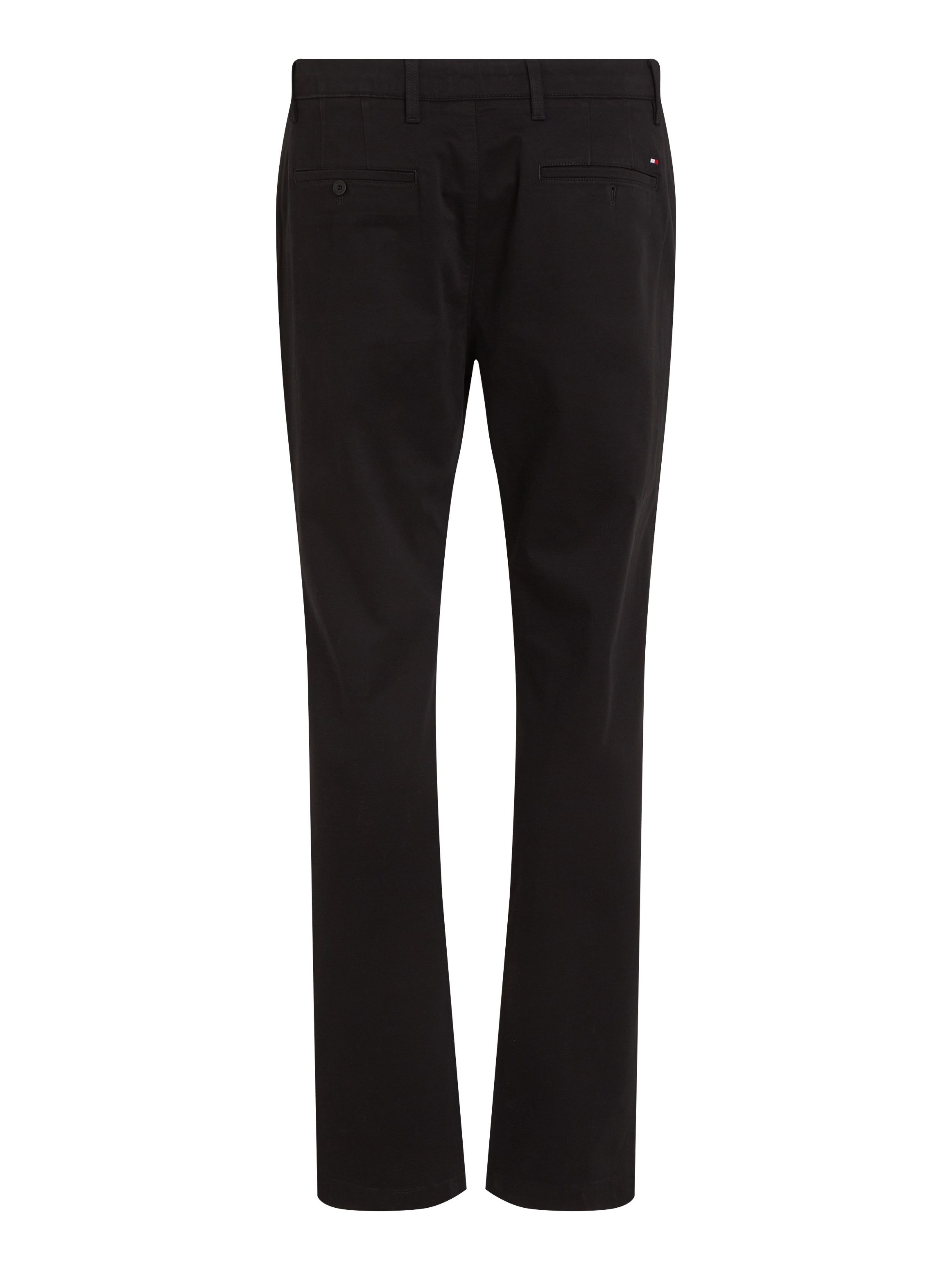 Tommy Hilfiger Chino DENTON CHINO SATIN met achterzakken met knoop, logo-borduursel