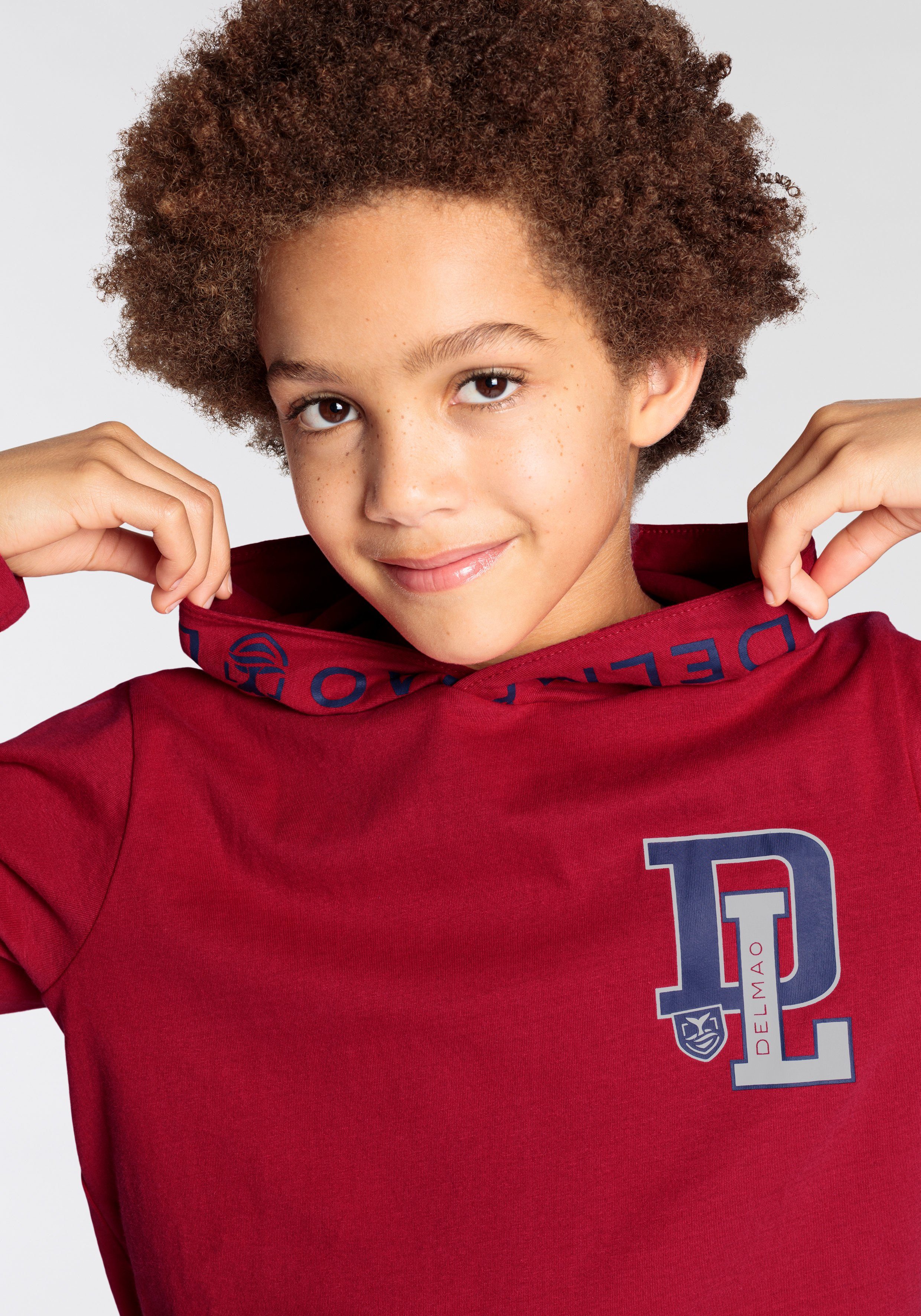 DELMAO Capuchonshirt Voor jongens Langarm, trendy druk, ideaal voor casual en sportieve outfits