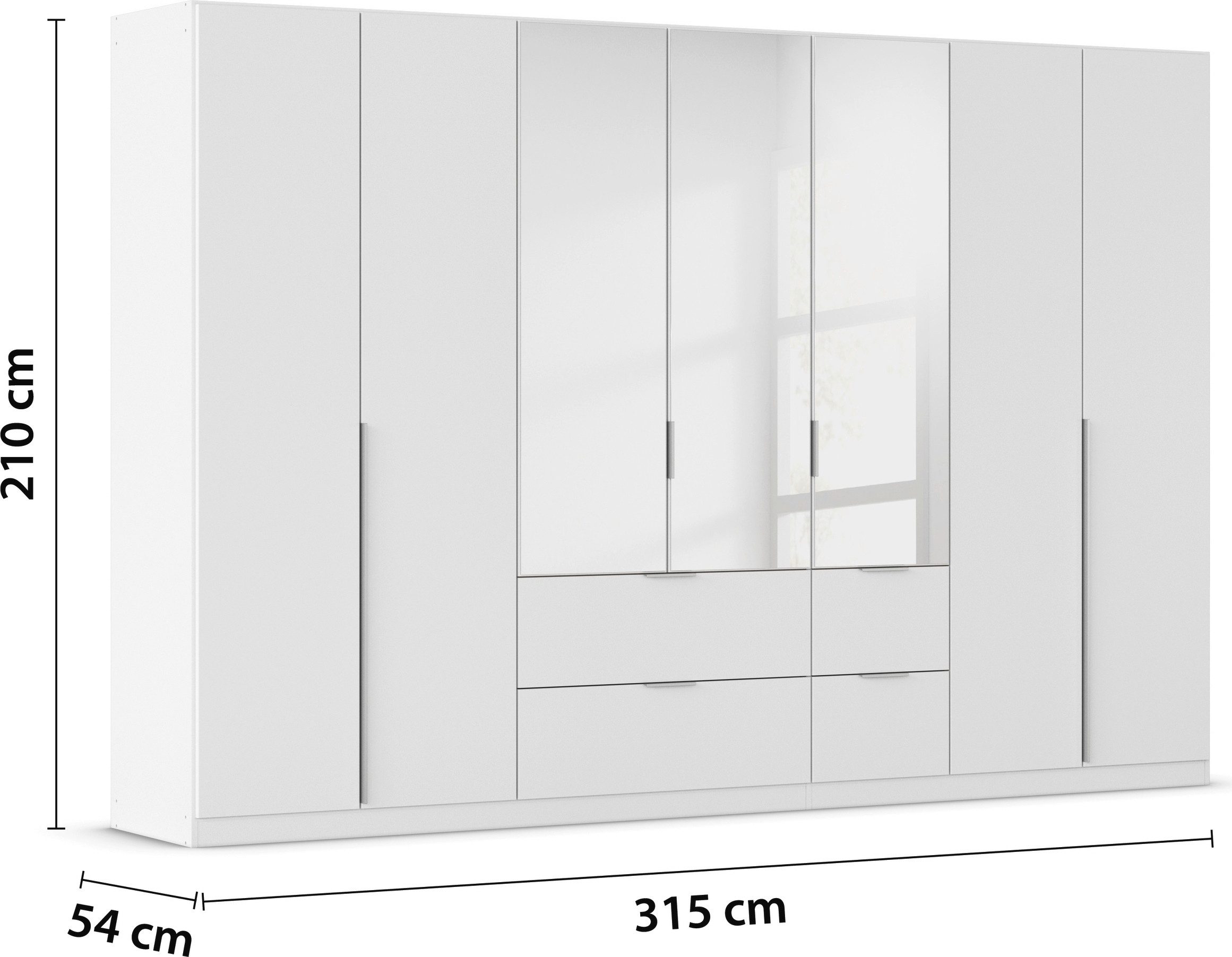 rauch Draaideurkast Kledingkast kast garderobe AGORDO met decor- of hoogglansfront