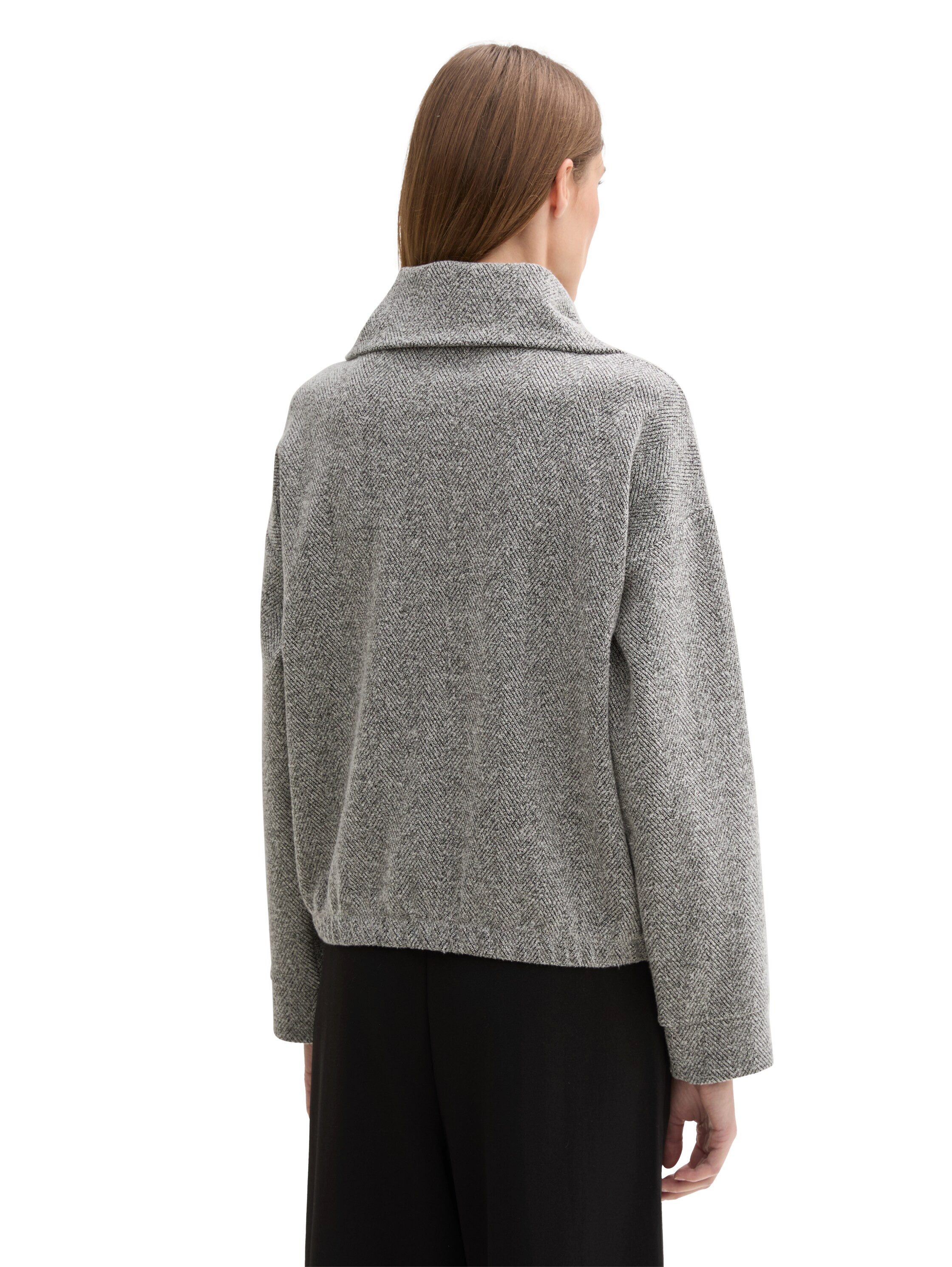 Tom Tailor Sweatvest met grote opstaande kraag