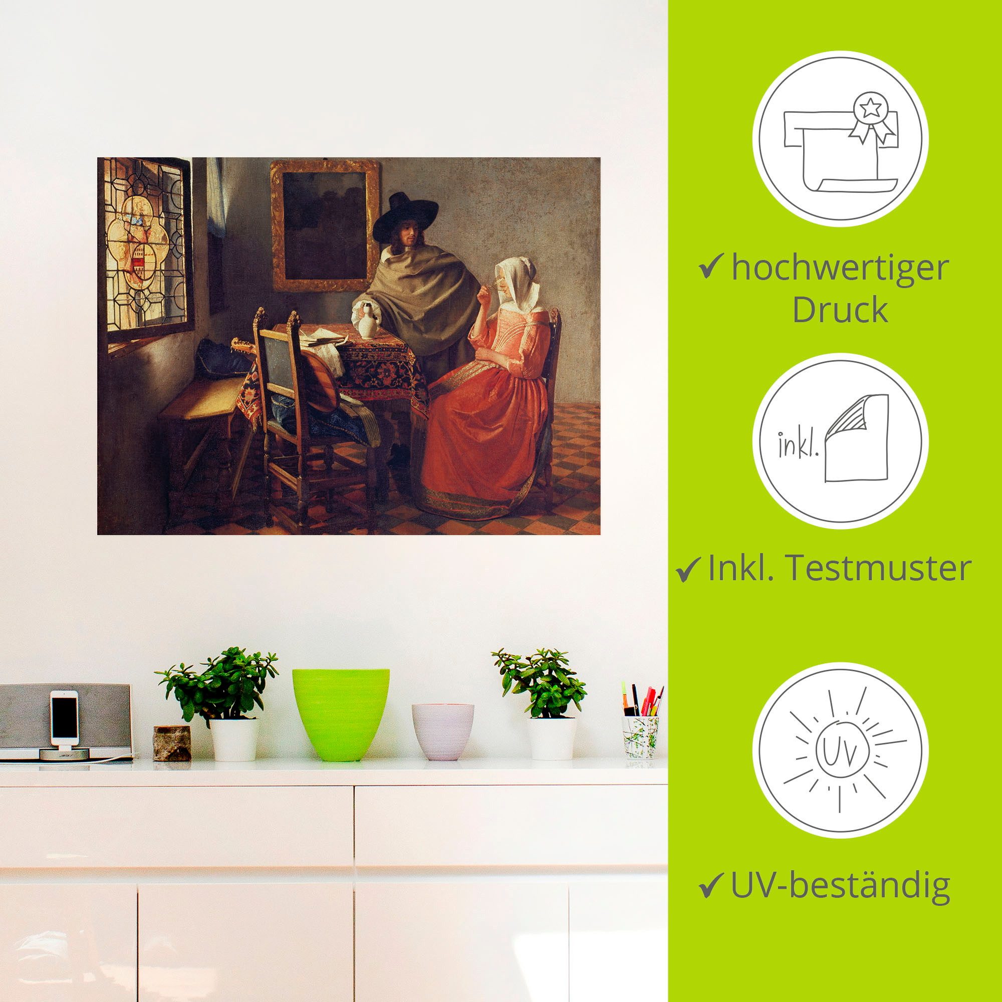 Artland Artprint Het glas wijn. Om 1660x61 als artprint op linnen, poster, muursticker in verschillende maten