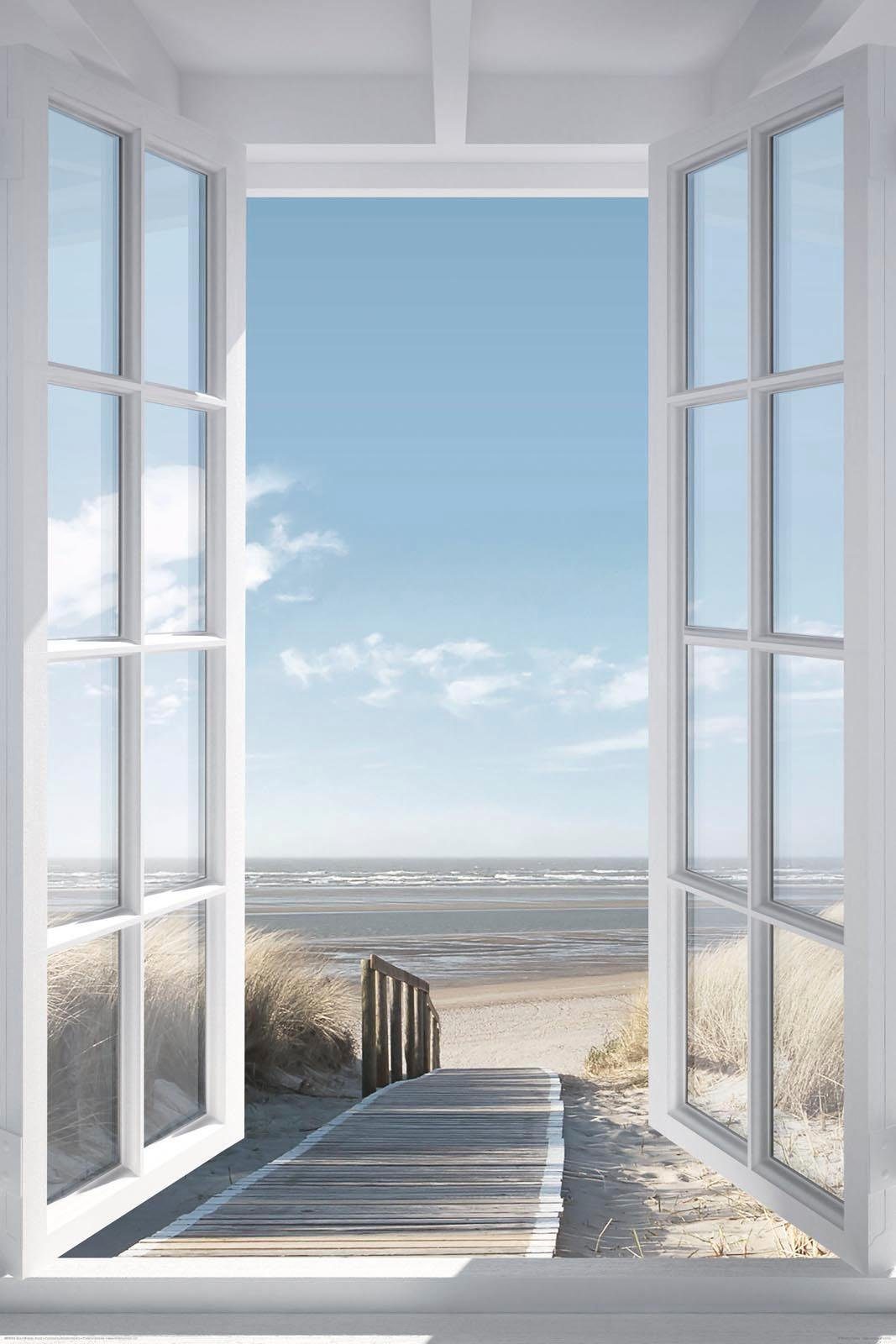 Reinders! Decoratief paneel Uitzicht op de Noordzee landschappen blauw