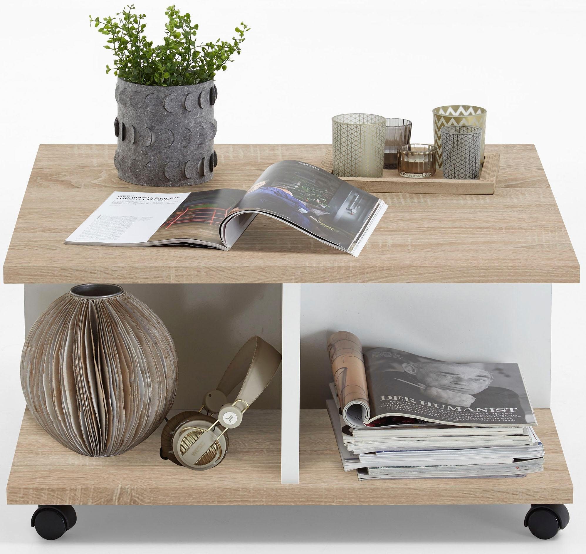 FMD Salontafel TWIN Breedte 70 cm, met bergruimte