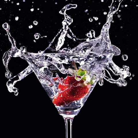 print op glas Cocktail Splash Erdbeere