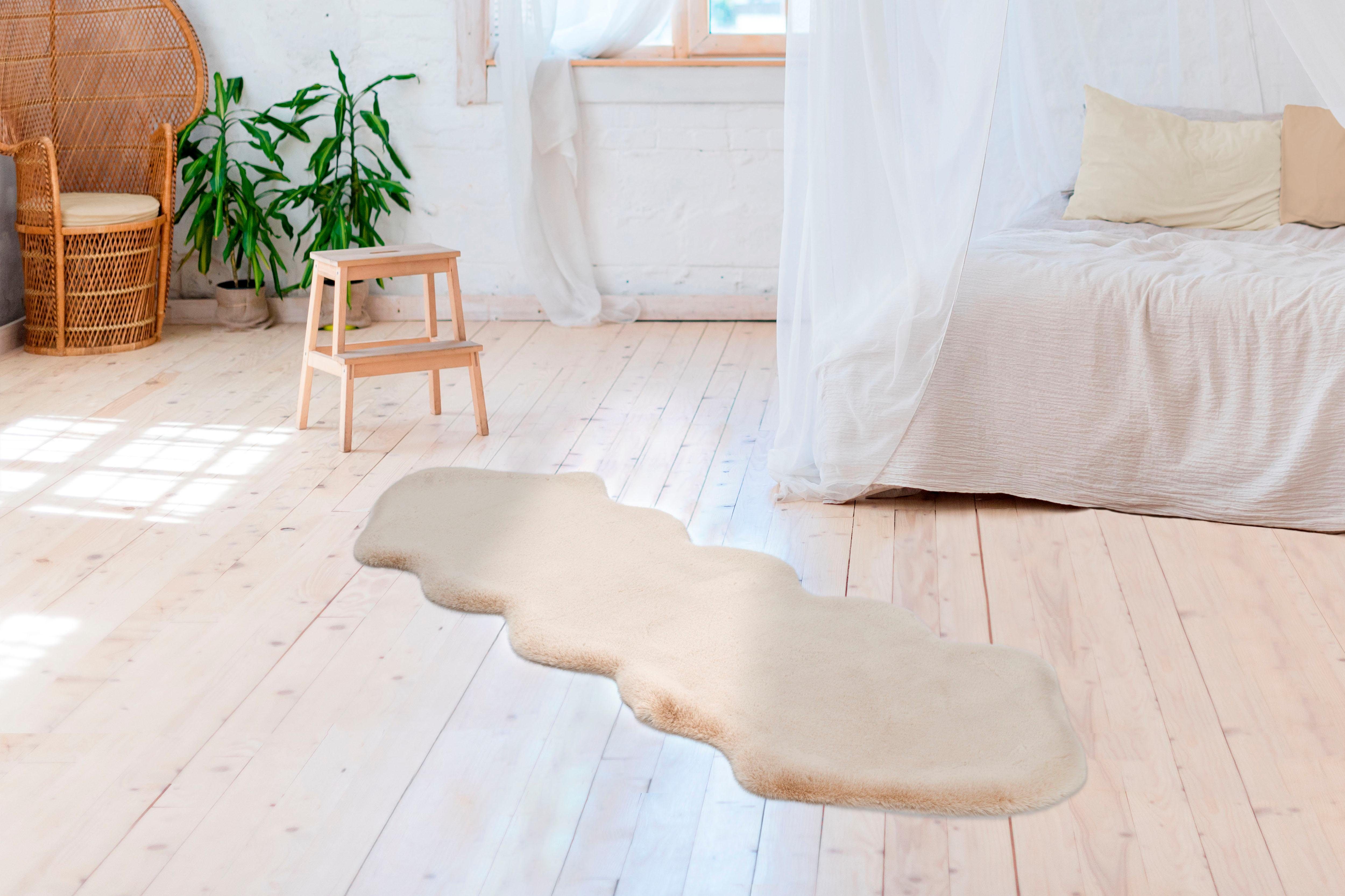 aRTE ESPINA Vachtvloerkleed Rabbit 300 Imitatiebont, konijnenbont-gevoel, superzacht, ideaal als slaapkamerkleed