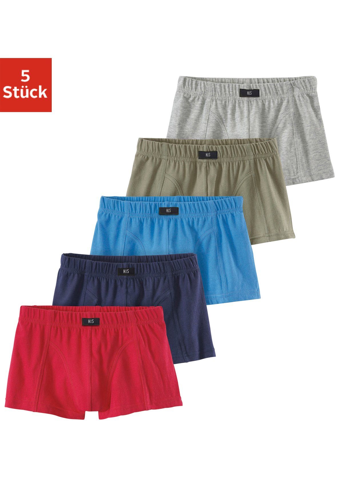 H.I.S Boxershort voor heren voor jongens, in verschillende kleuren of slechts zwart (set, 5...