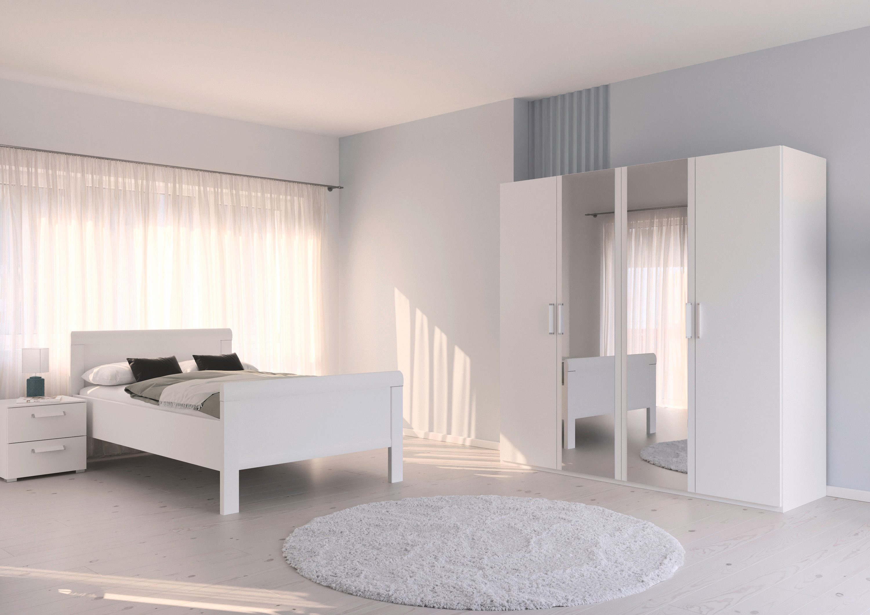 rauch Slaapkamerserie Compleet slaapkamer EVELYN Kast en bed in 2 breedtes, nachtkastje met 2 lades MADE IN GERMANY (set, 3-delig)