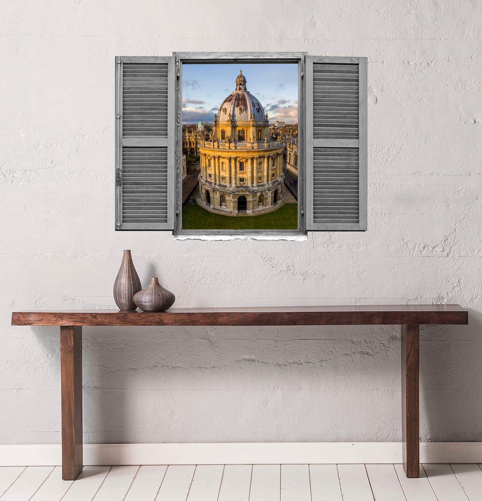 queence Wandfolie Paleis Muursticker, muurdecoratie, zelfklevend, 3D, raam (1 stuk)