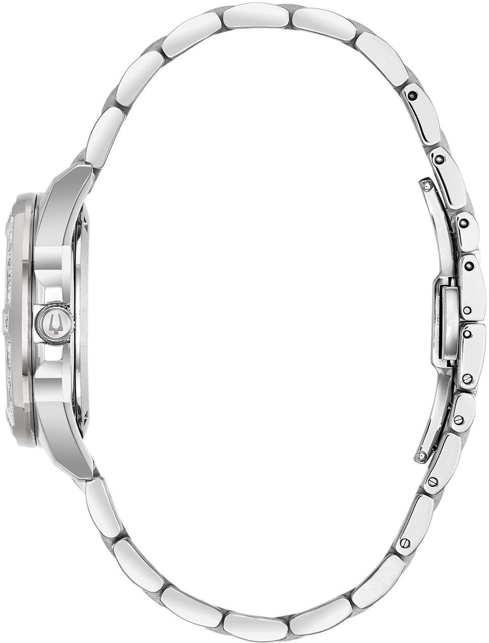 Bulova Kwartshorloge Marine Star Horloge, dameshorloge, datum, diamanten, saffierglas, roestvrijstalen band