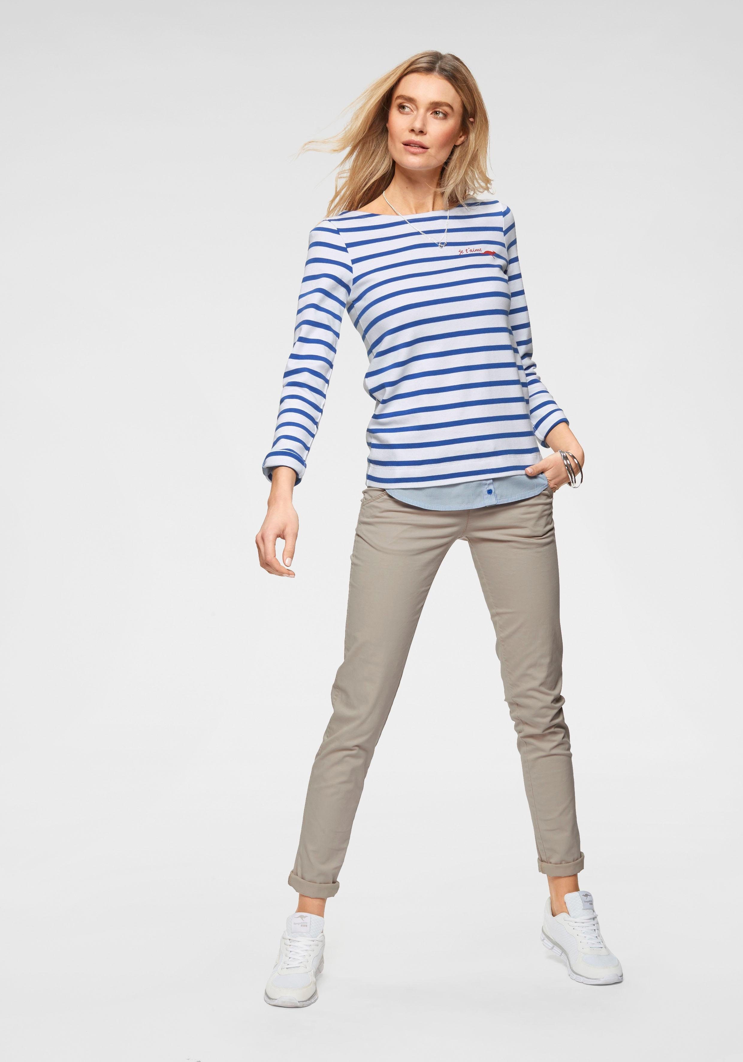 KangaROOS Chino in smal model, met koord te strikken (set, 2-delig, Met riem)