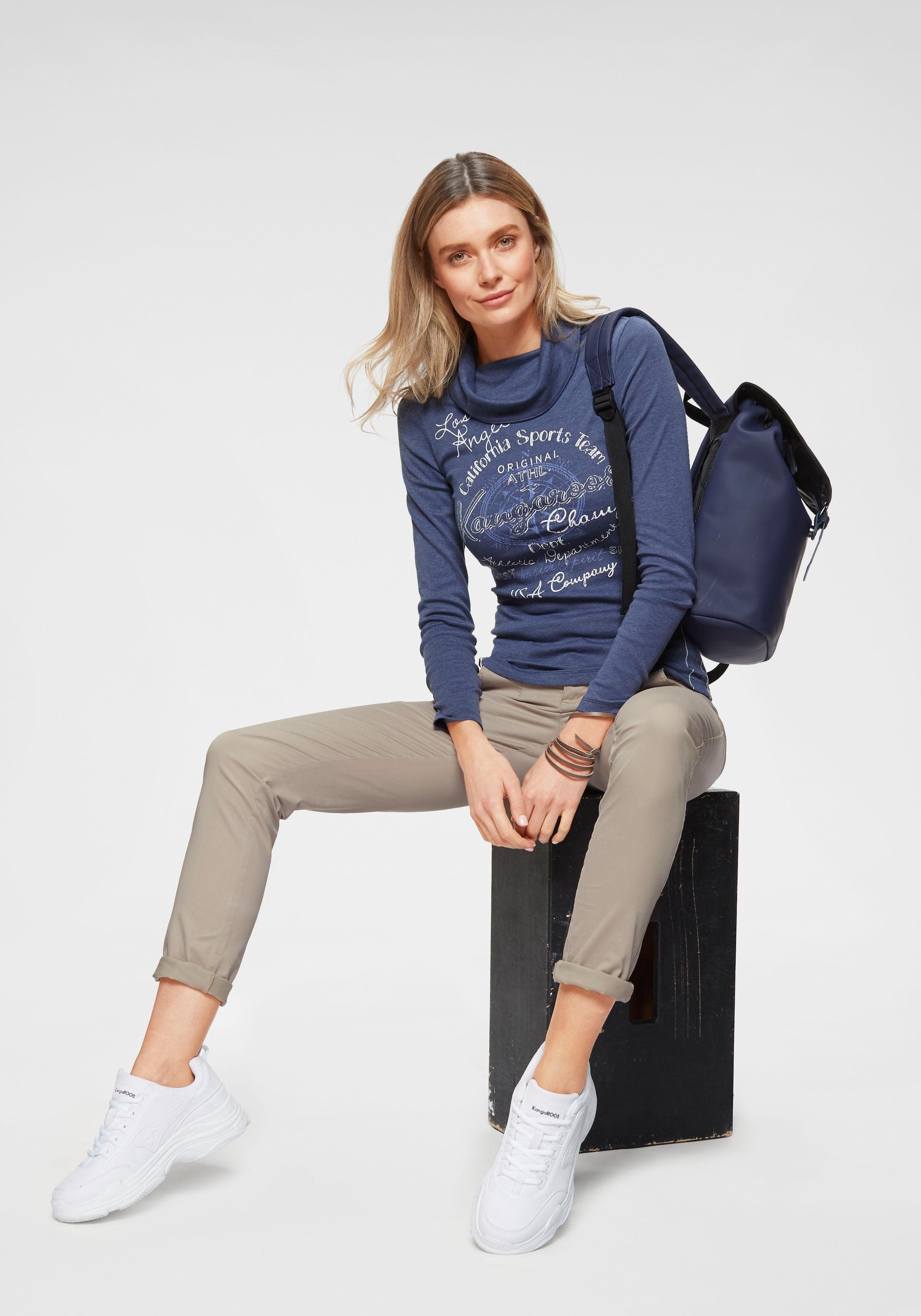 KangaROOS Chino in smal model, met koord te strikken (set, 2-delig, Met riem)