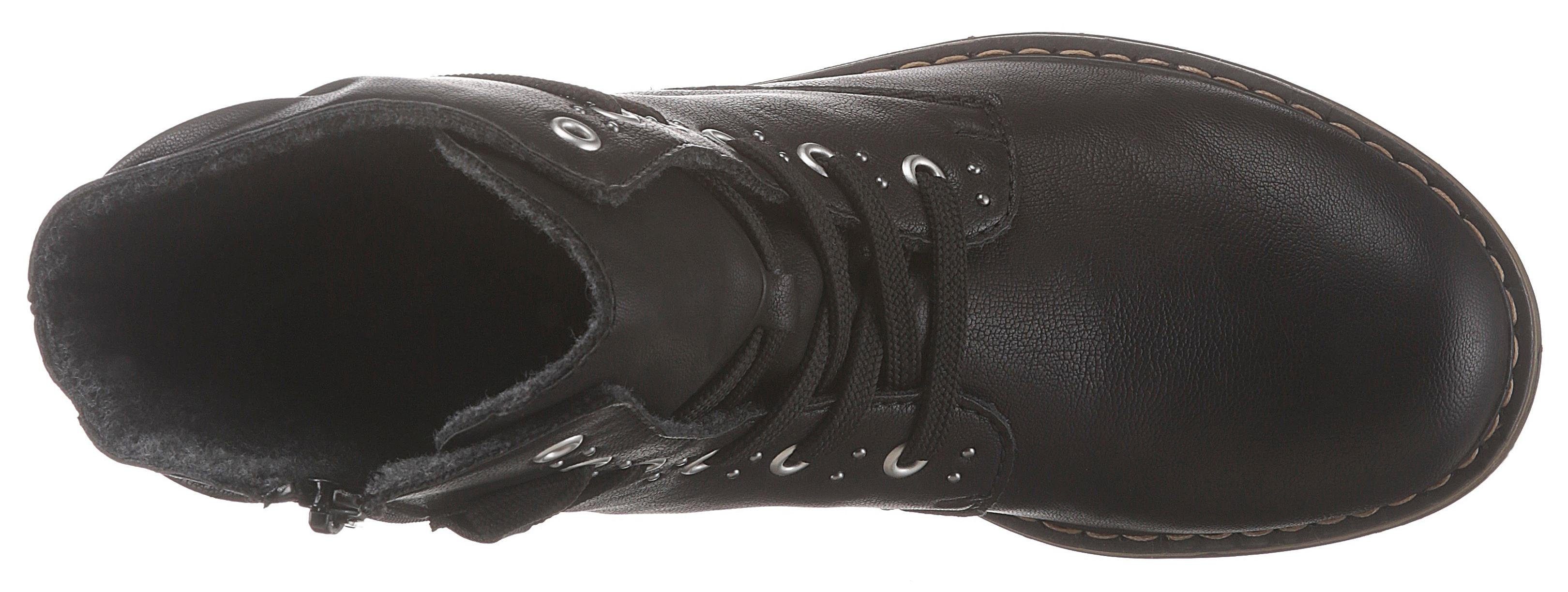 Rieker Hoge veterschoenen , winterboots, blokhak, enkellaarsjes met subtiele studs