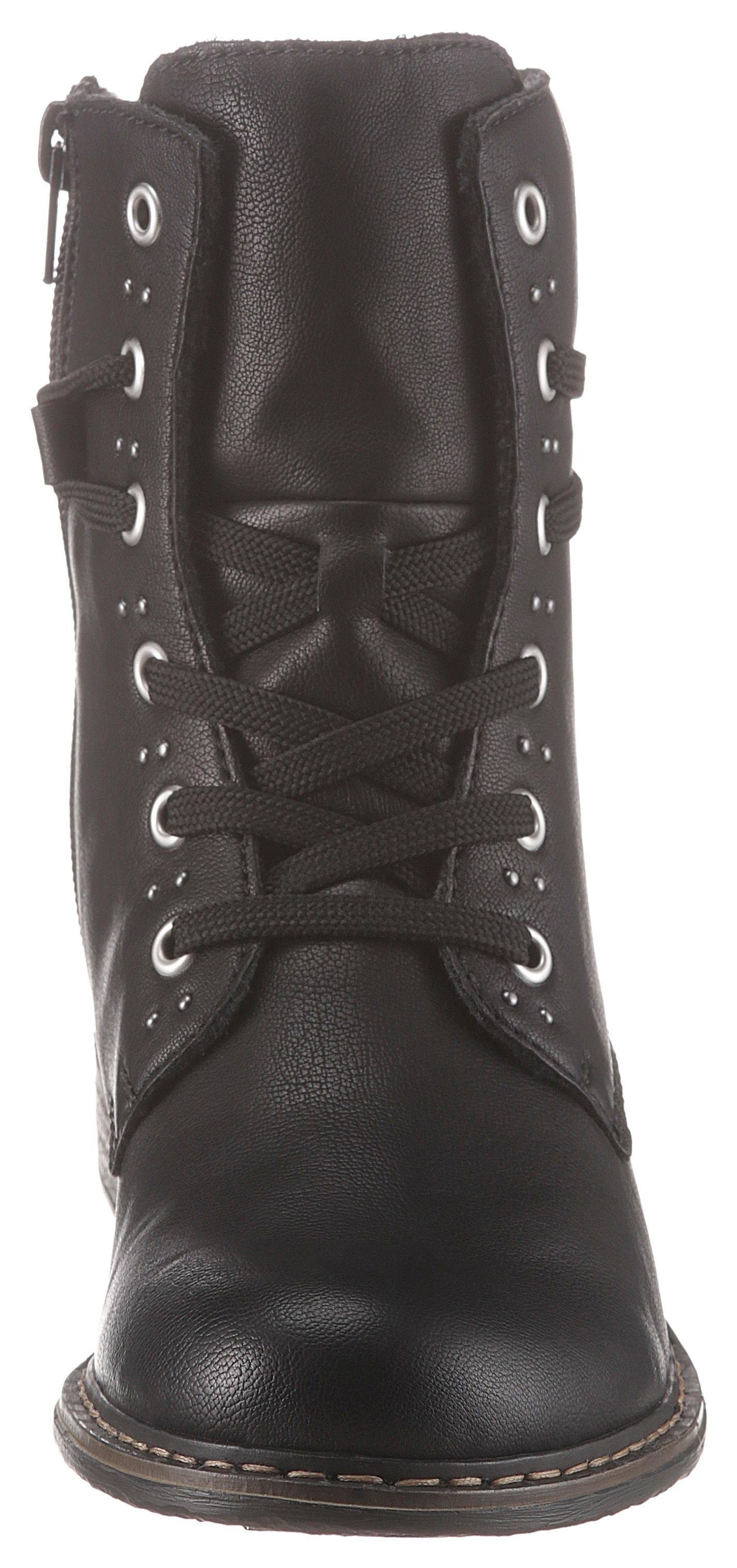 Rieker Hoge veterschoenen , winterboots, blokhak, enkellaarsjes met subtiele studs