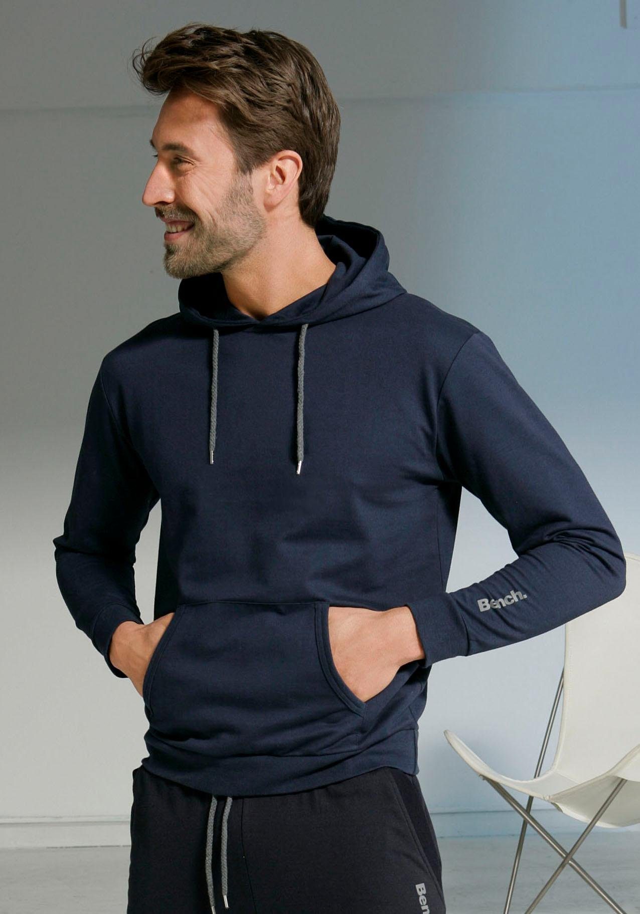 Bench. Loungewear Hoodie Langarm, sweatshirt met ronde hals en capuchon, katoenmix
