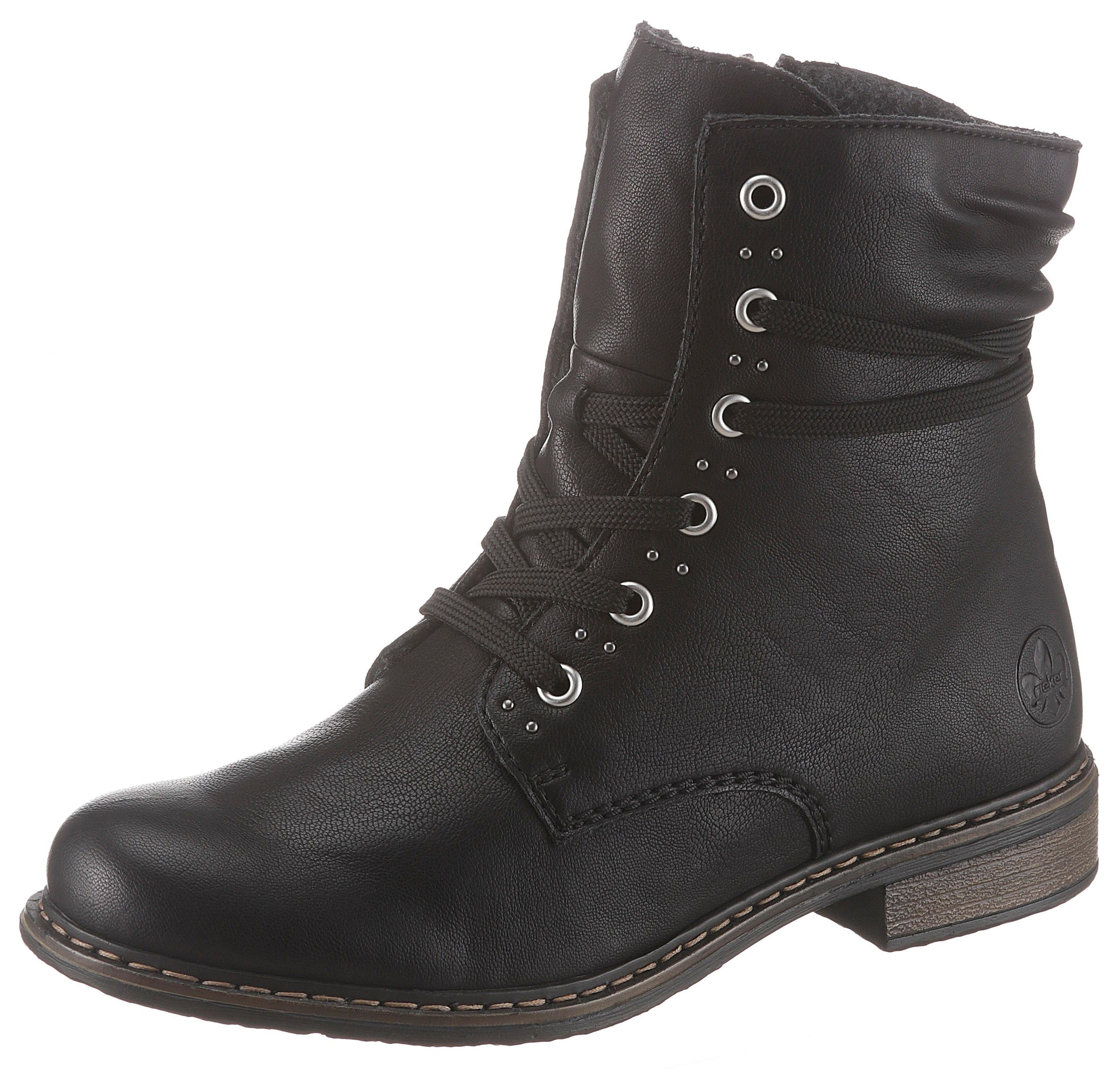 Rieker Hoge veterschoenen , winterboots, blokhak, enkellaarsjes met subtiele studs