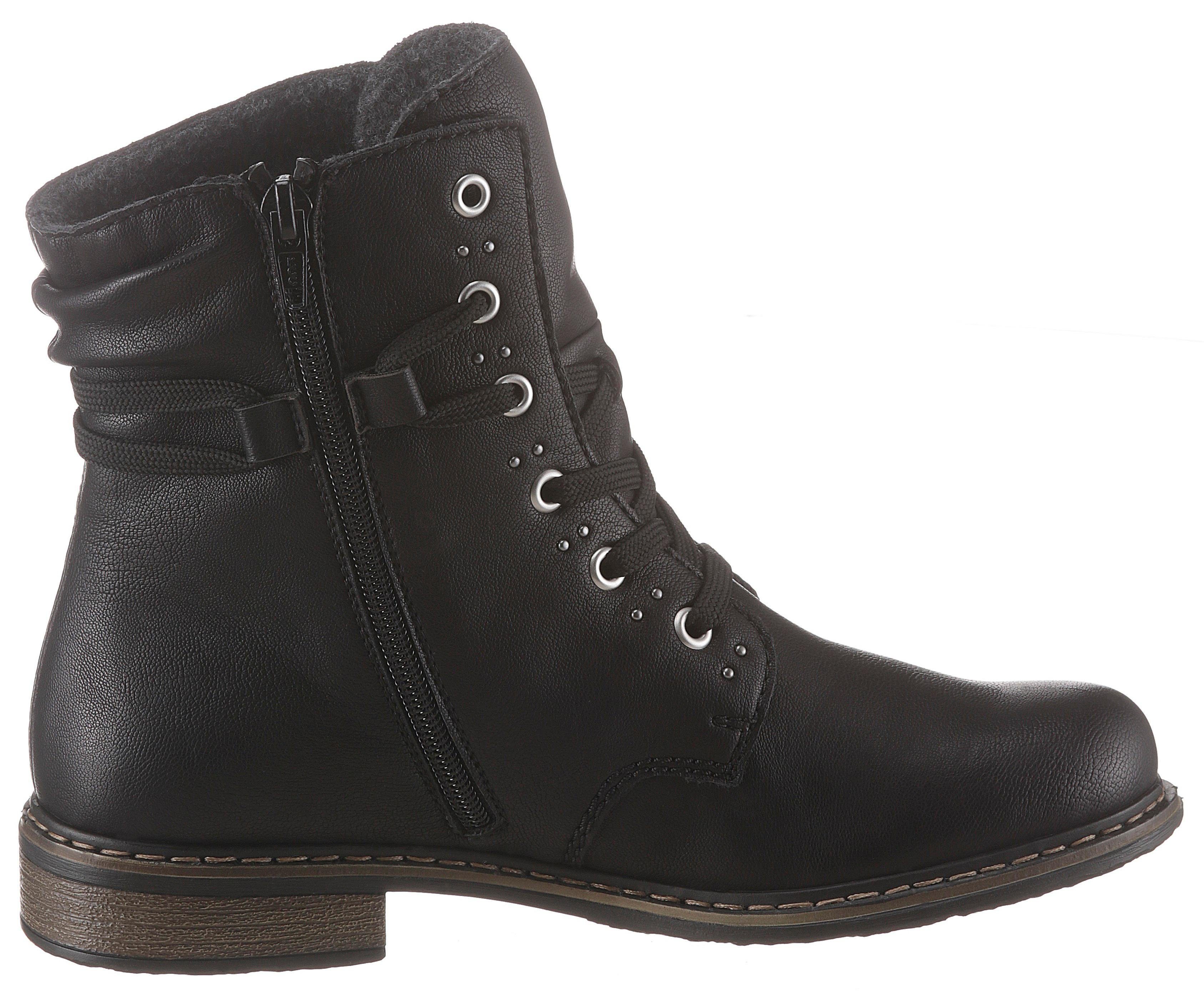 Rieker Hoge veterschoenen , winterboots, blokhak, enkellaarsjes met subtiele studs