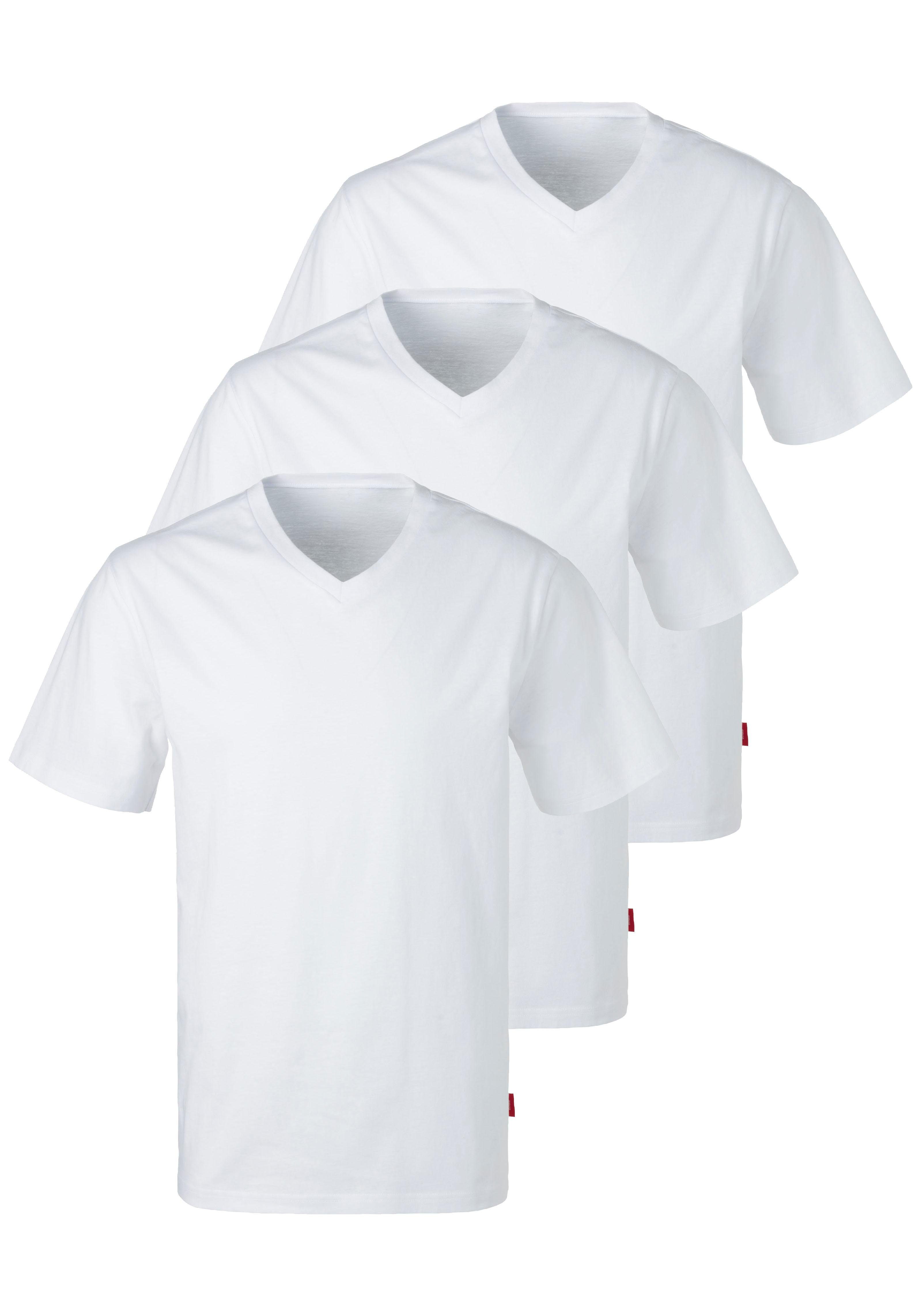 s.Oliver RED LABEL Beachwear T-shirt in uni (Set van 3)