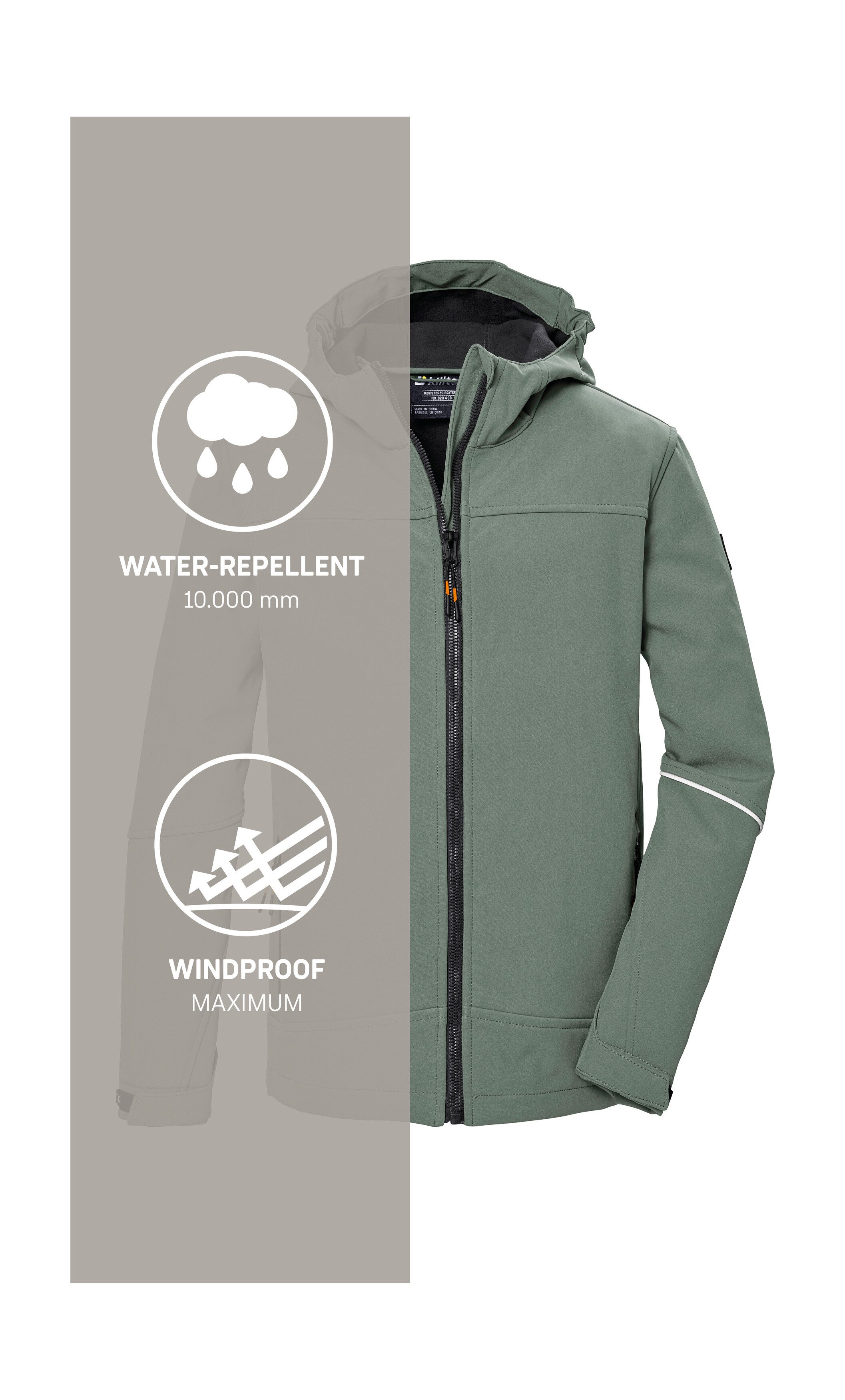 Killtec Softshell-jack KOS 143 BYS SFTSHLL JCKT Wind- en waterafstotende, ademende, PFAS-vrije kinderjas