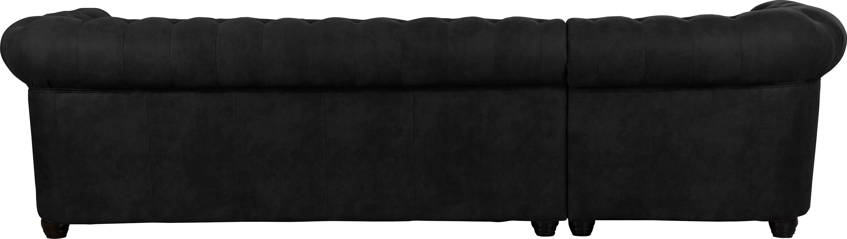 Home affaire Chesterfield-bank Rysum L-vorm Chesterfield-look met afsluitende ottomane