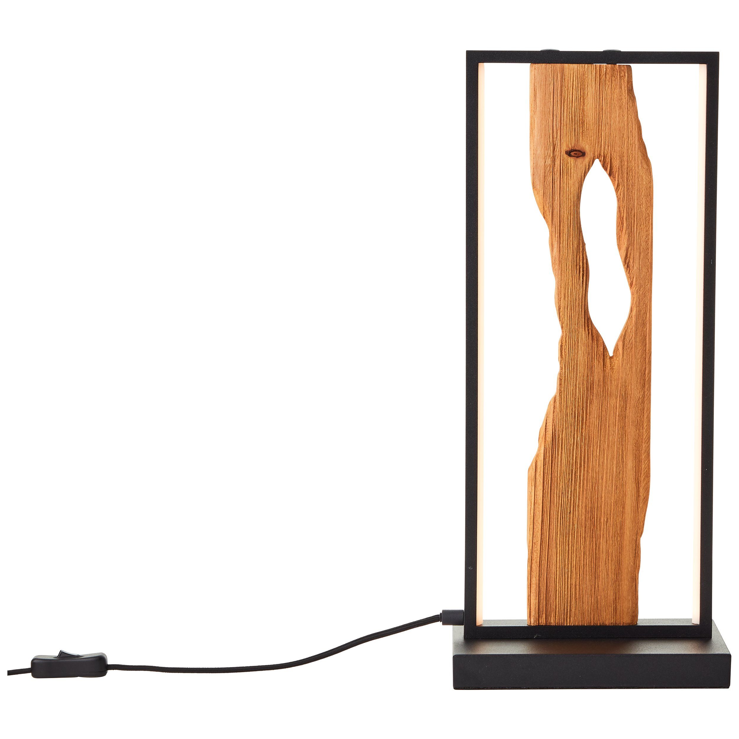 Brilliant Leuchten Led-tafellamp Chaumont Hoogte 50 cm, 940 lm, aluminium/metaal/hout, zwart/hout