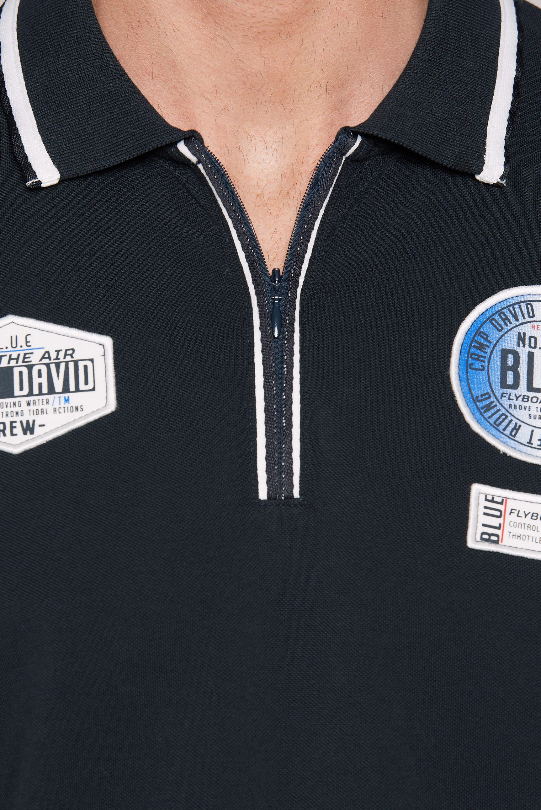 CAMP DAVID Poloshirt met geborduurd logo