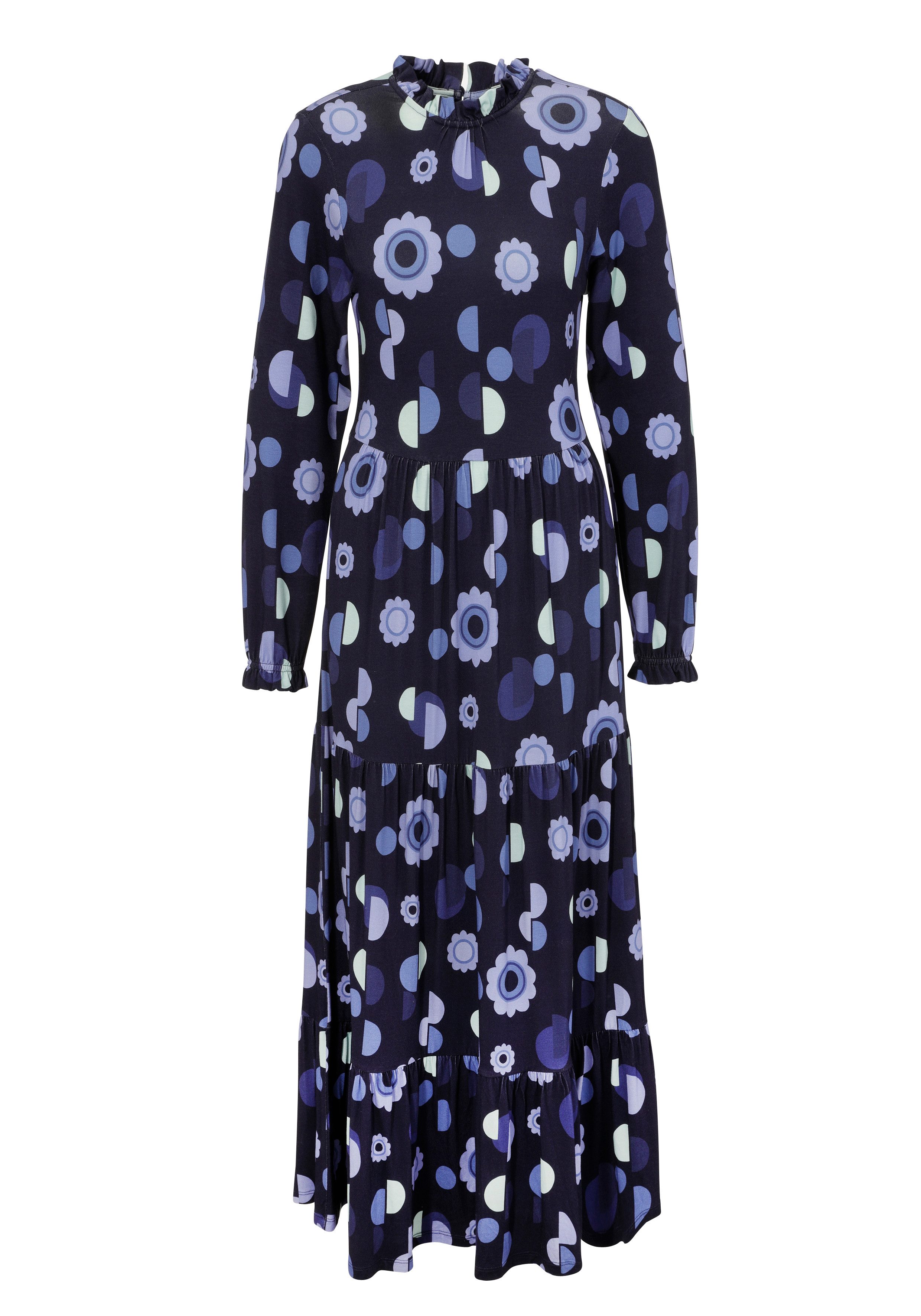 Aniston SELECTED Maxi-jurk met ruches en speelse print