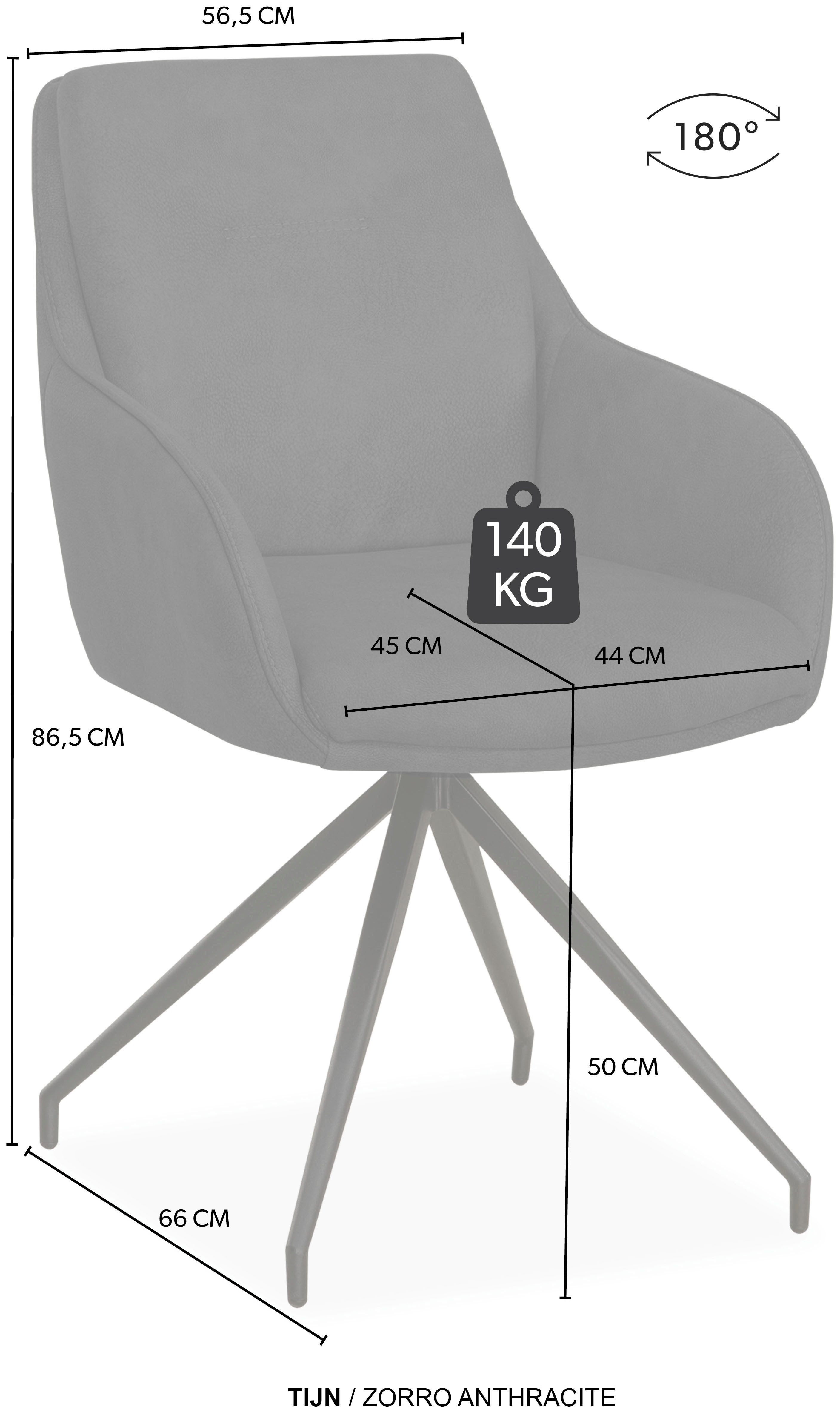 OMG Design Eetkamerstoel Tijn Draaistoel, armleuningsstoel, onderhoudsvriendelijk