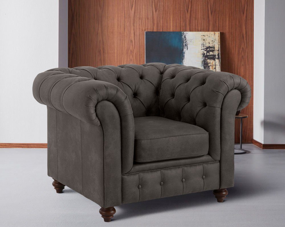 Home affaire Fauteuil CHESTERFIELD met hoogwaardige knoopdetails, ook in leer