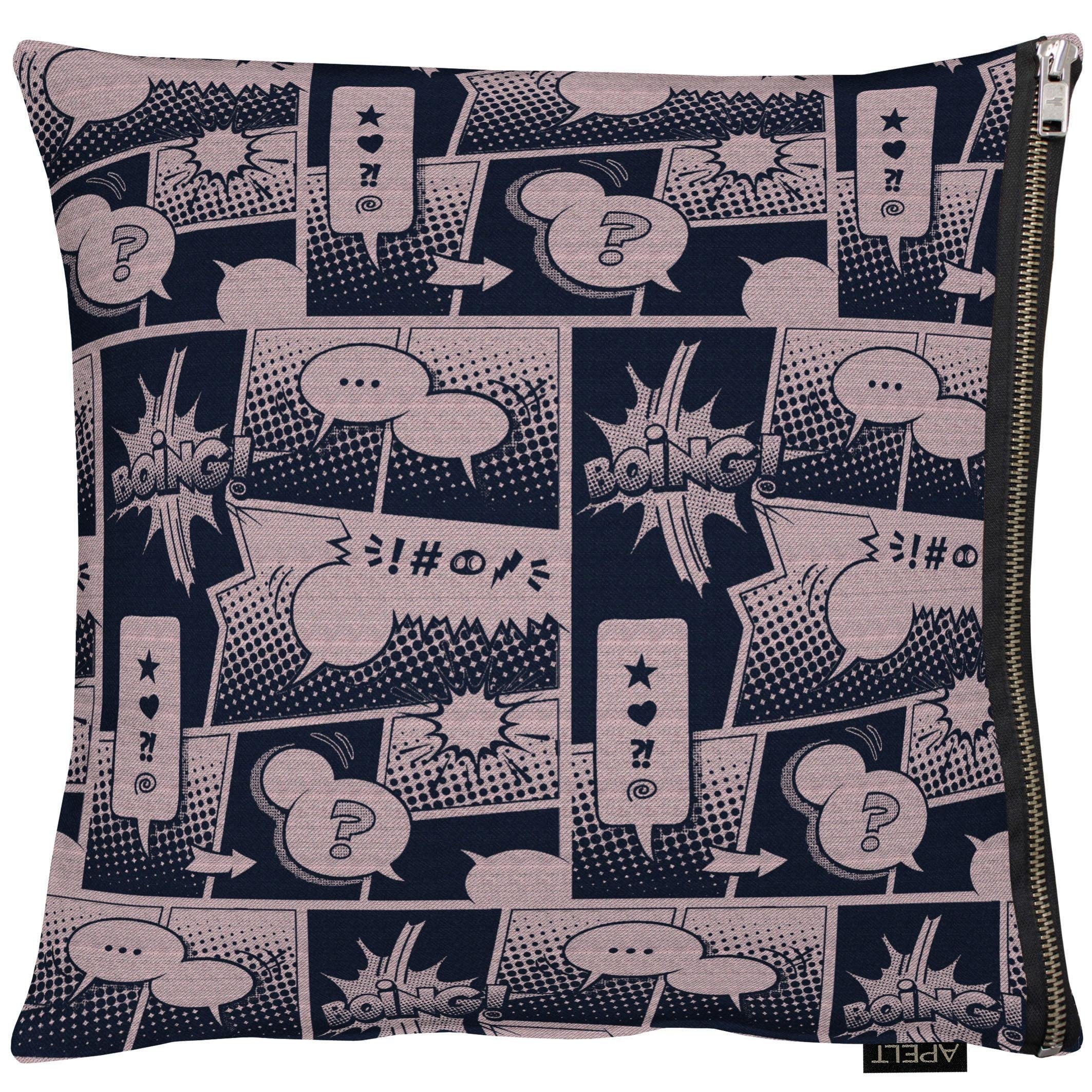 APELT Sierkussen Comic Kussenovertrek met vulling(1 stuk) sierkussens maat 1x 45x45 cm roze