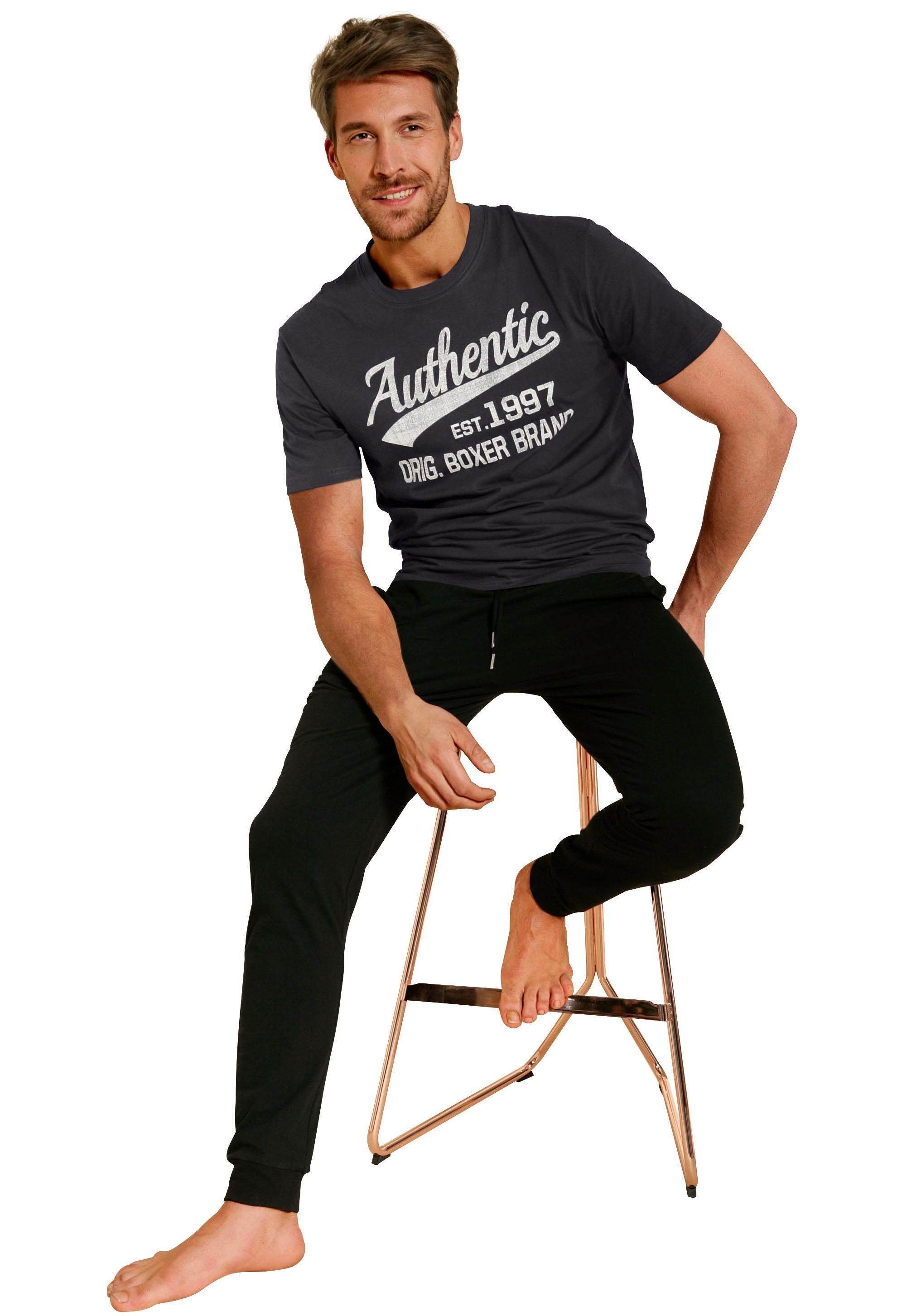 AUTHENTIC LE JOGGER Pyjamabroek van zacht single-jerseymateriaal (set, 2)