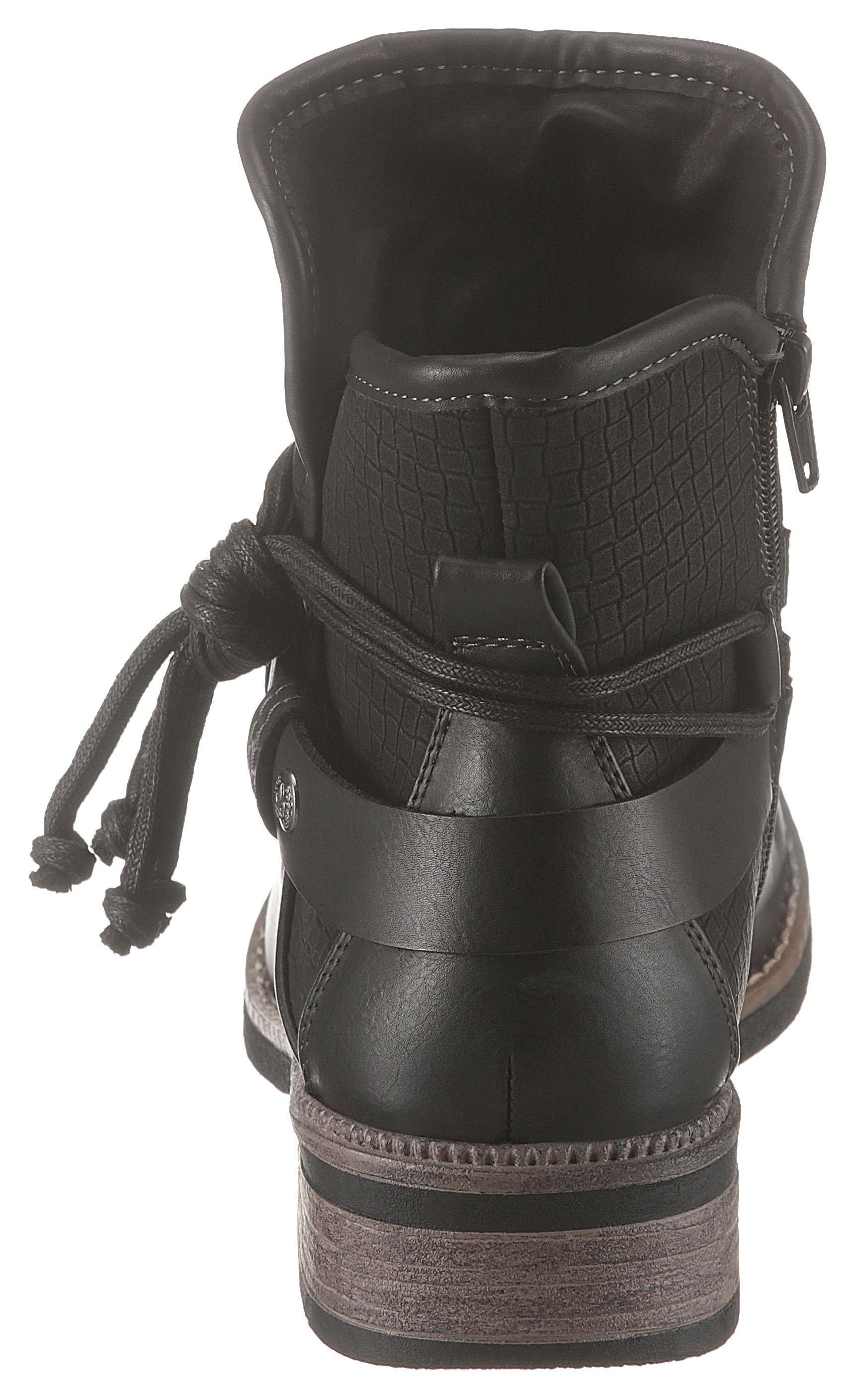 Rieker Winterlaarzen , winterankle boots, blokhak, warme voering, met decoratieve banden