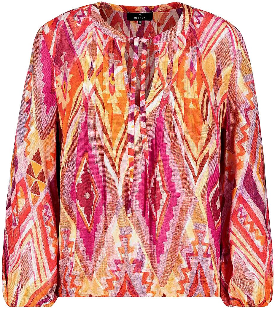 Monari Blouse zonder sluiting met trendy ikat-patroon