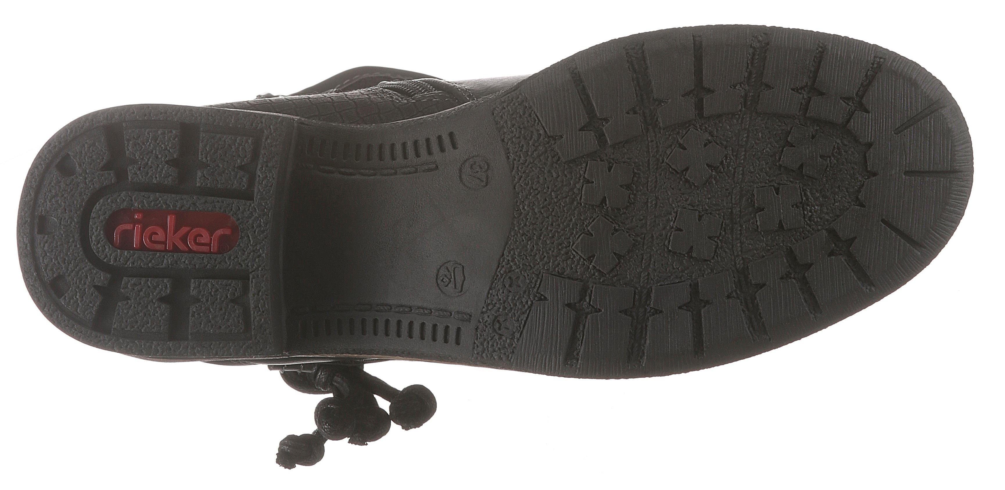Rieker Winterlaarzen , winterankle boots, blokhak, warme voering, met decoratieve banden