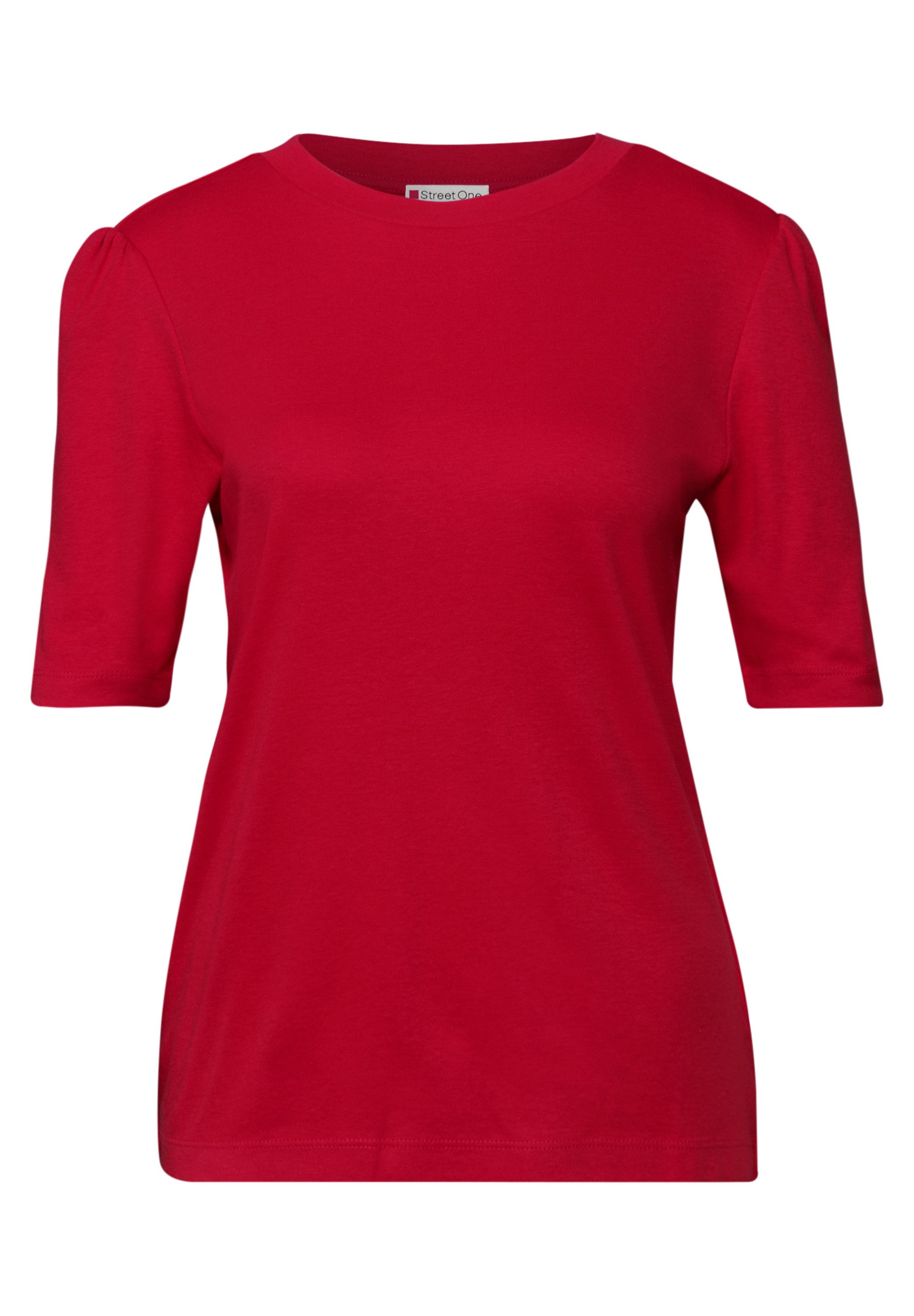 STREET ONE T-shirt met rimpeling op de schouders
