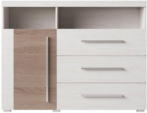 INOSIGN Kast Roger, breedte 120 cm, moderne sidetable met 3 laden Commode met veel opbergruimte, afmetingen 120x92x38,5 (B/H/D)