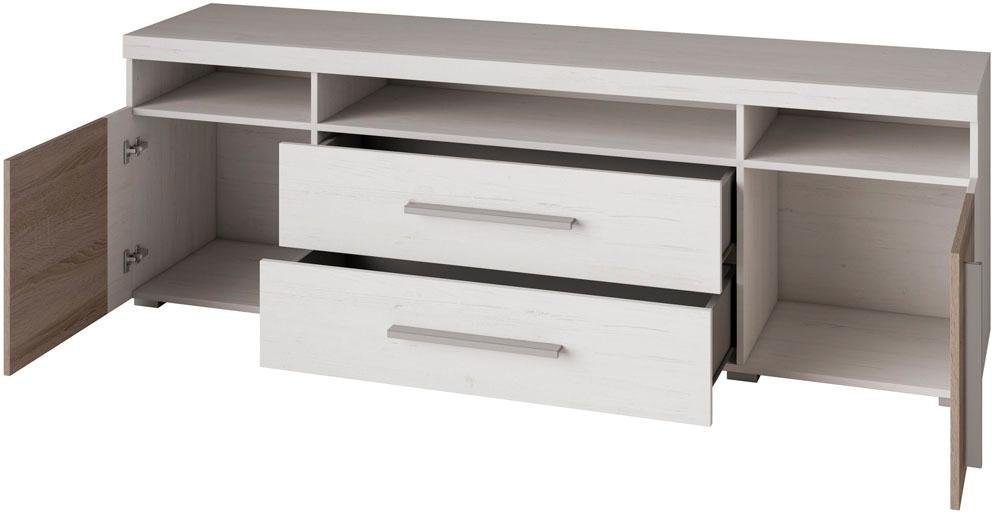 INOSIGN Tv-meubel Roger, breedte 182 cm, stijlvolle TV-kast, 2 deuren 2 laden