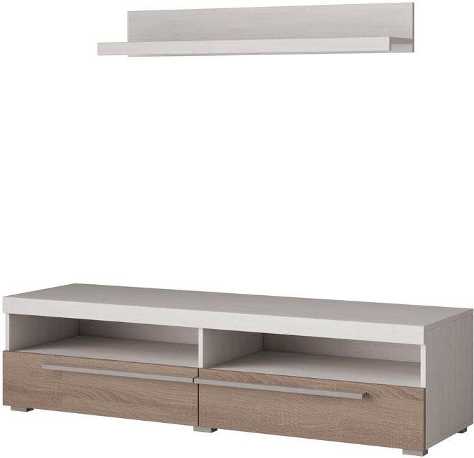 INOSIGN Tv-meubel Roger, breedte 140 cm, stijlvolle TV-kast, inclusief wandboard