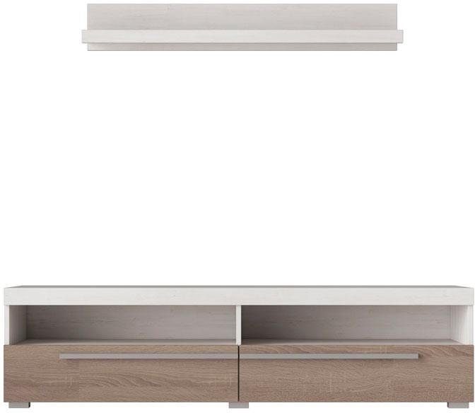 INOSIGN Tv-meubel Roger, breedte 140 cm, stijlvolle TV-kast, inclusief wandboard