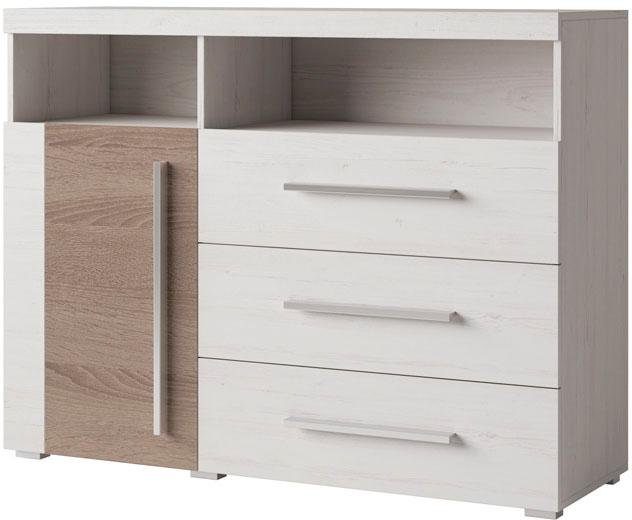 INOSIGN Kast Roger, breedte 120 cm, moderne sidetable met 3 laden Commode met veel opbergruimte, afmetingen 120x92x38,5 (B/H/D)