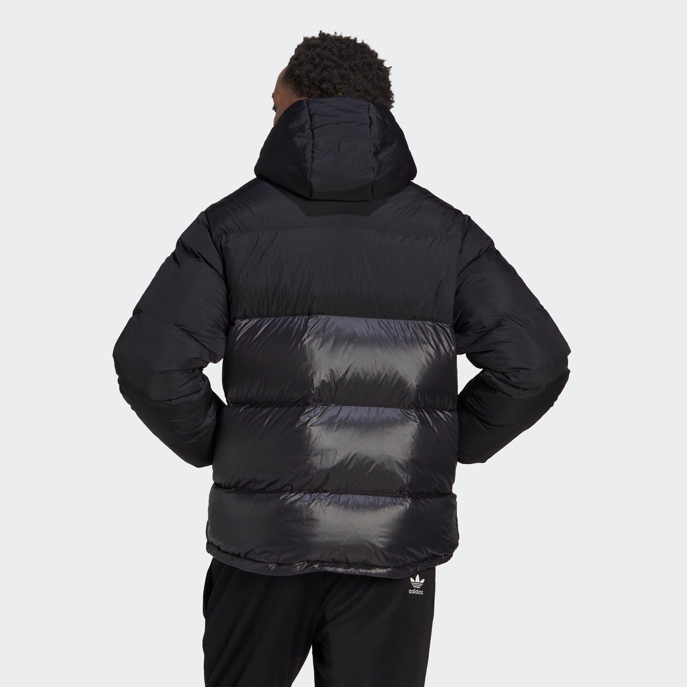 adidas originals outdoorjack down regen hooded buffer-donsjack zwart