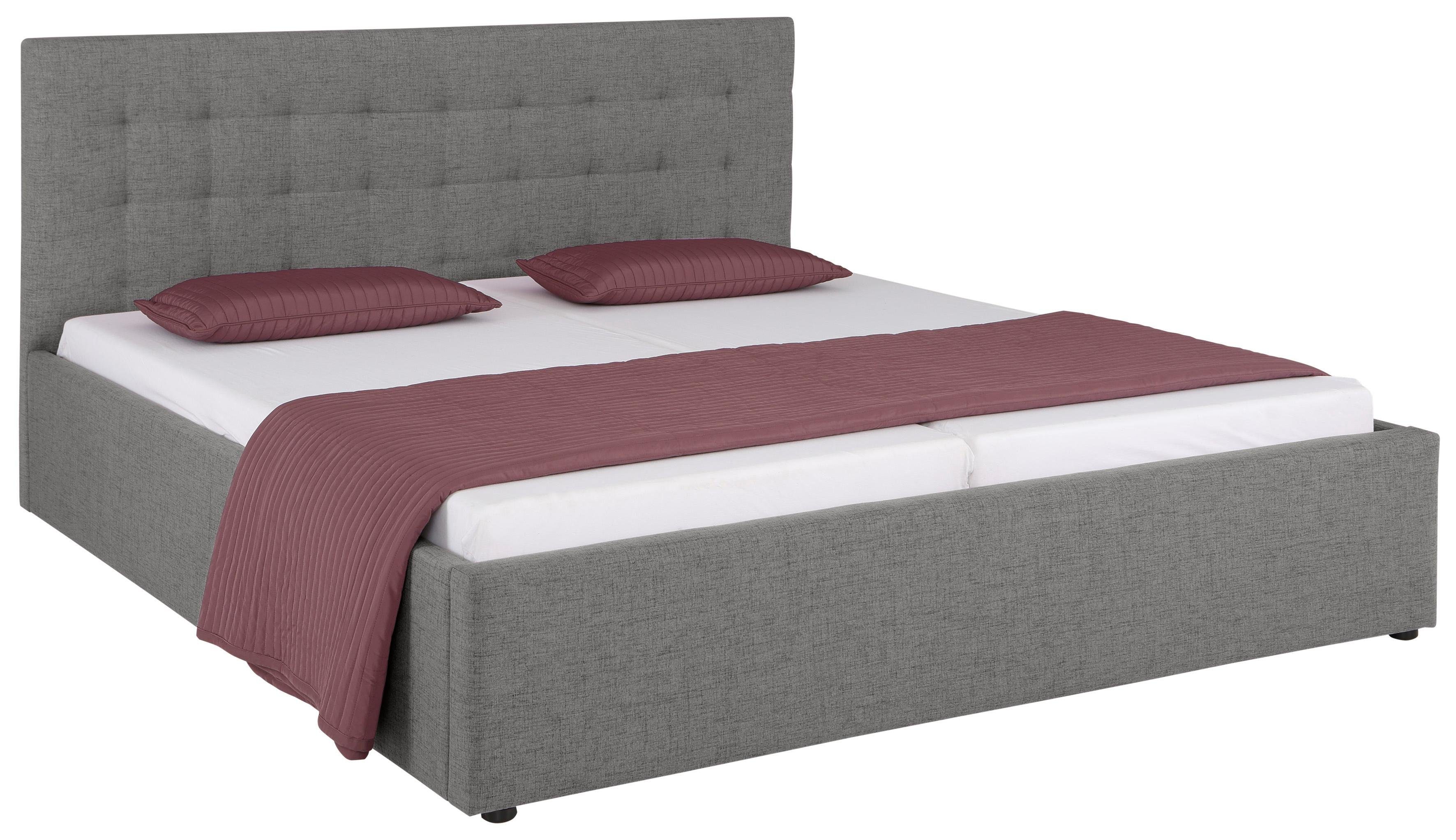 Home affaire Gestoffeerd bed Hamar, knoopstiksels in het hoofdeinde, tot 250 KG belastbaar
