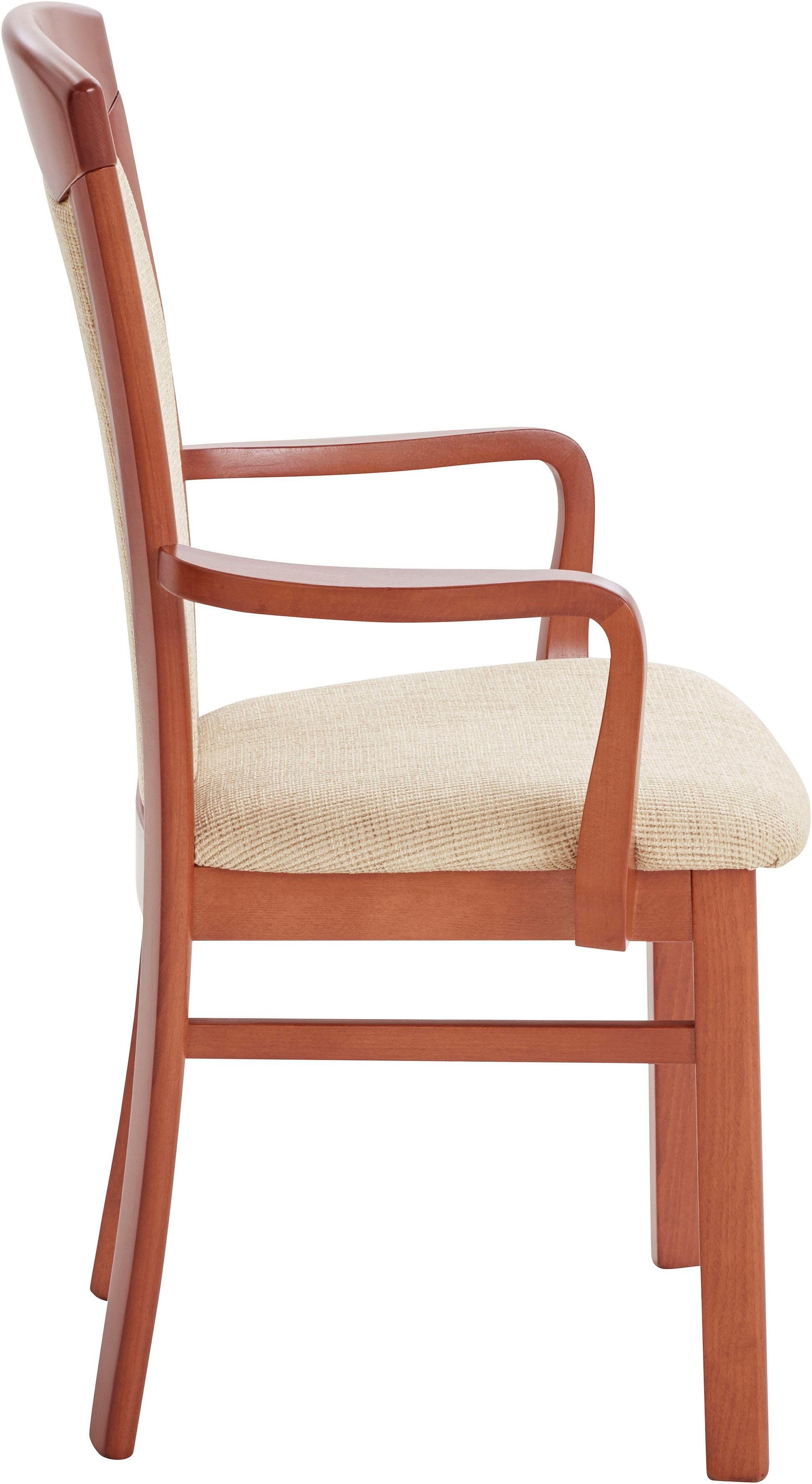 Home affaire Eetkamerstoel FERDI, armstoel, Made in Italy, massief hout Bekleding fijne structuur (water- en vlekafstotend) of structuur