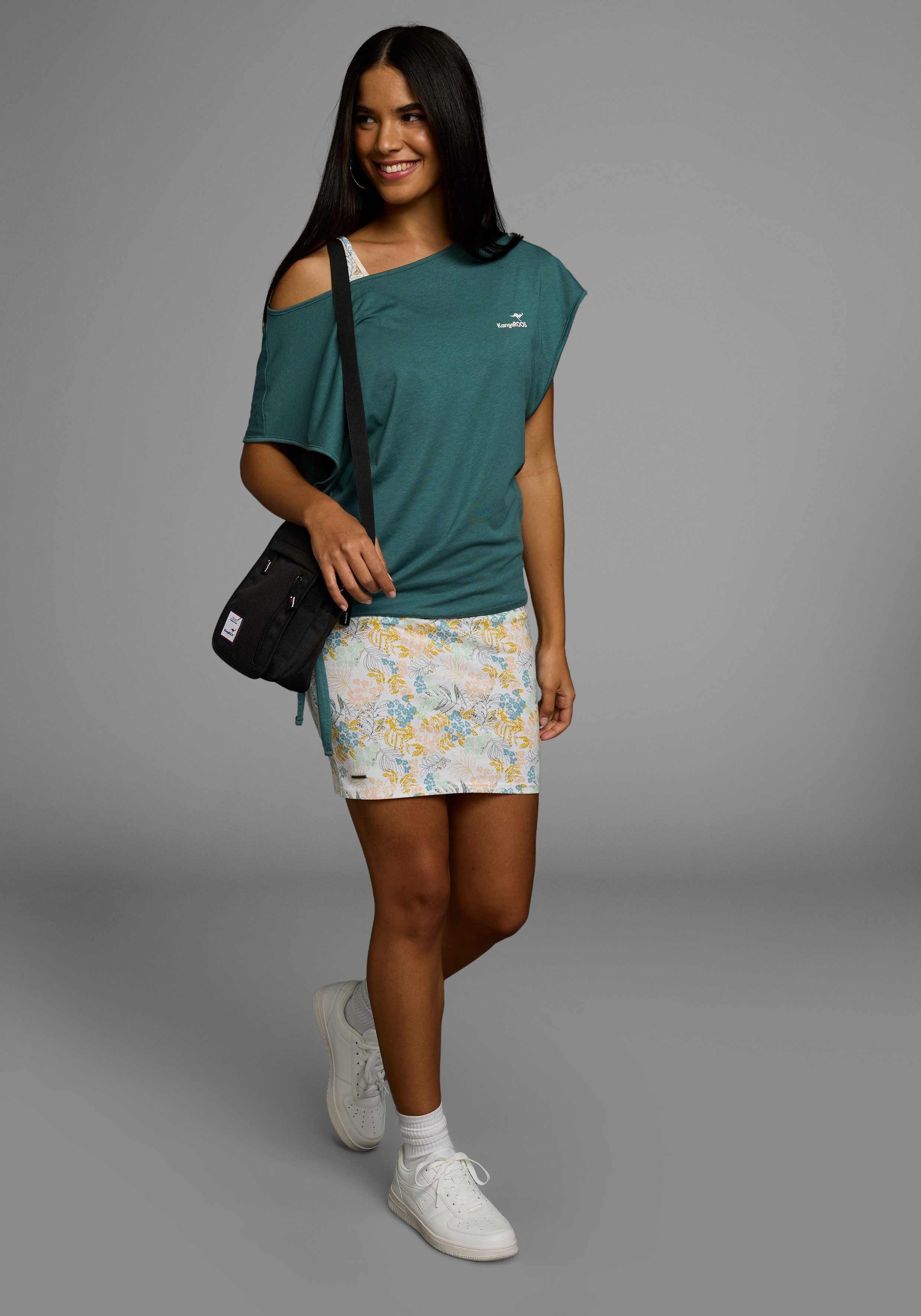 KangaROOS Zomerjurk Set shirt jurk met bloemen (set, 2-delig, Met T-shirt)