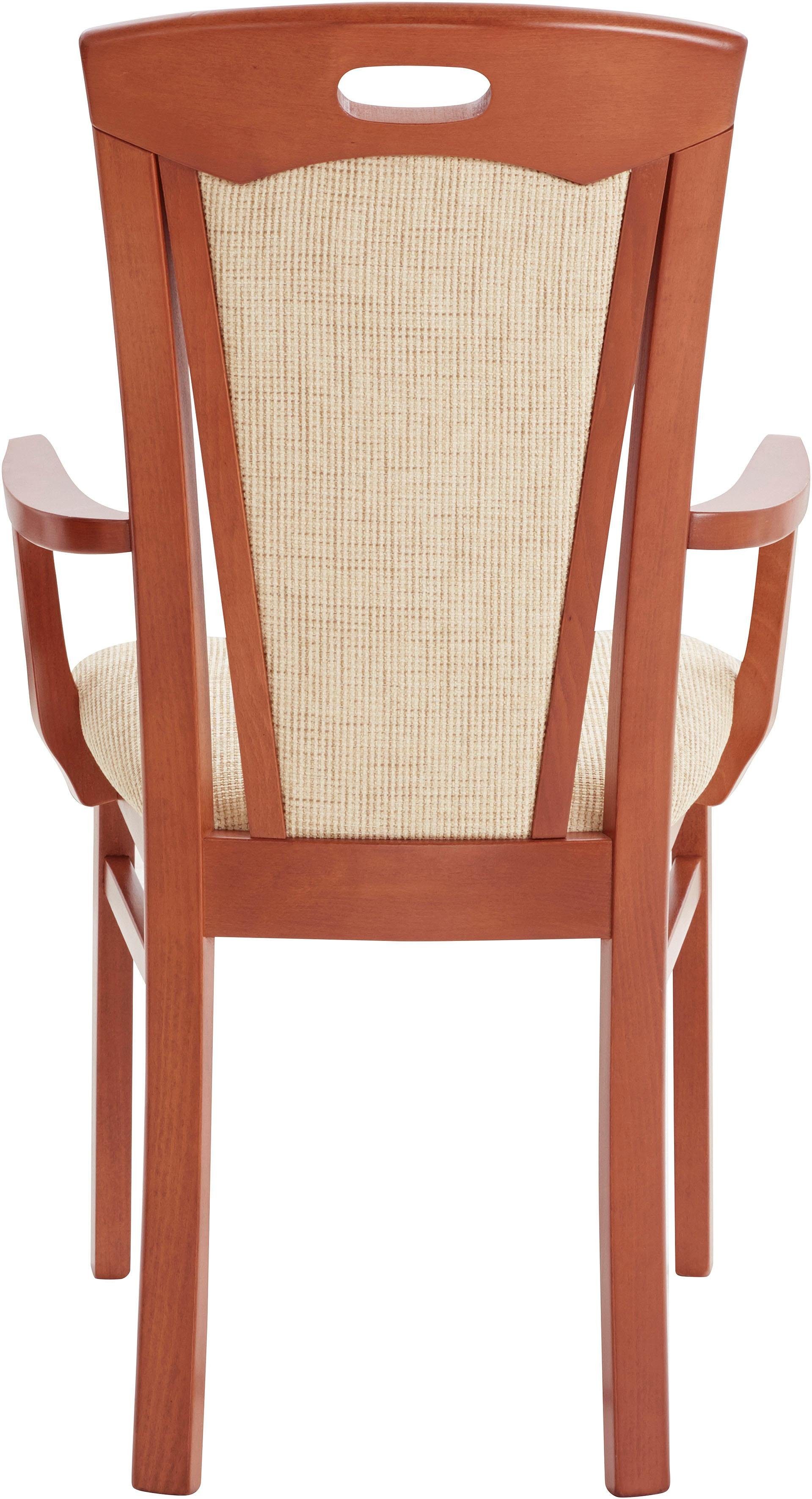 Home affaire Eetkamerstoel FERDI, armstoel, Made in Italy, massief hout Bekleding fijne structuur (water- en vlekafstotend) of structuur