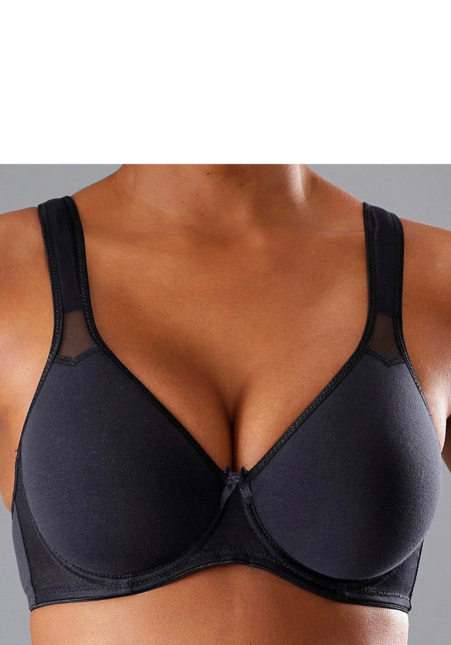Petite fleur T-shirt-bh met beugel en netinzetten, basic dessous (Set van 2)
