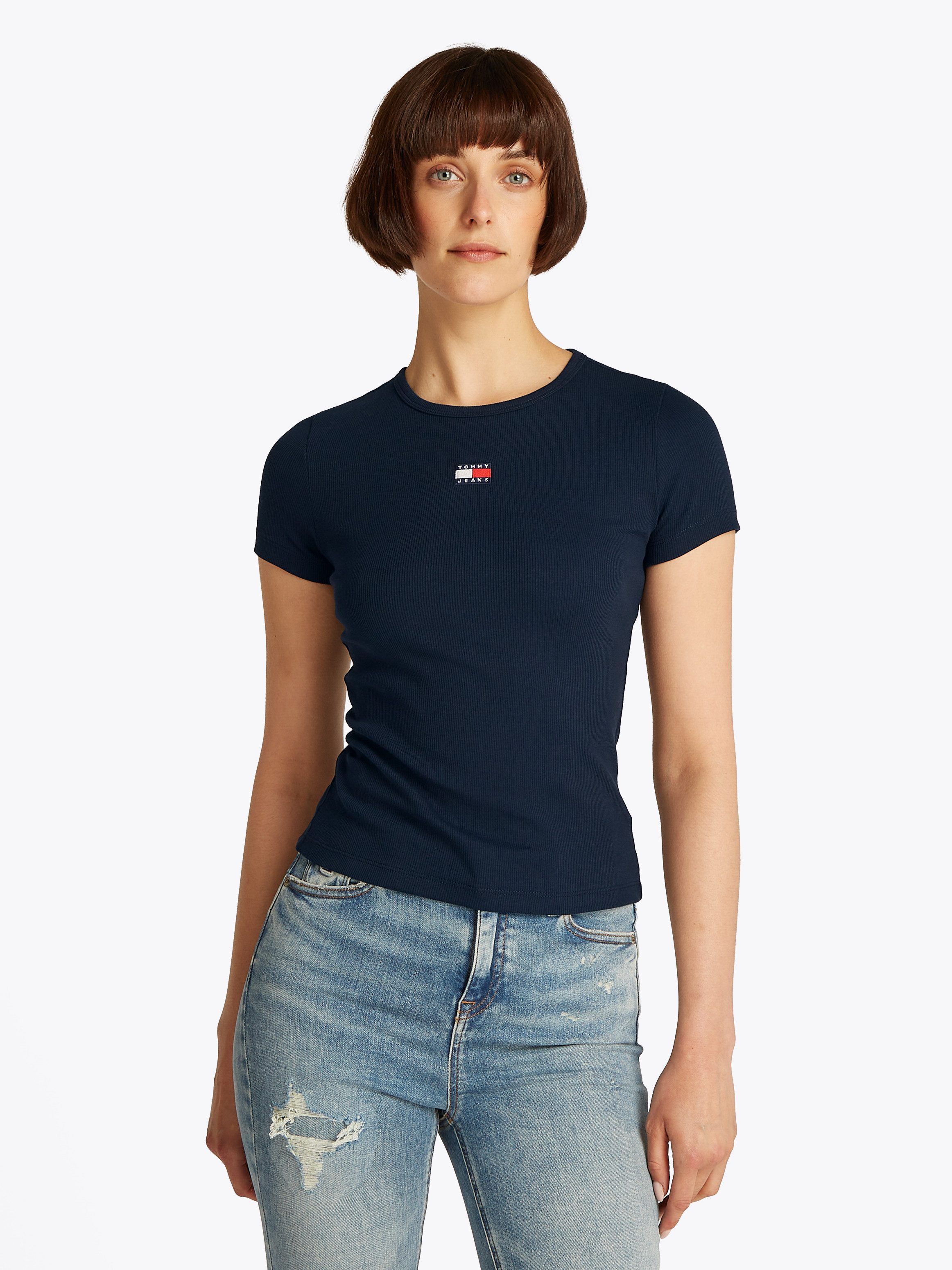TOMMY JEANS T-shirt TJW SLIM BADGE RIB TEE