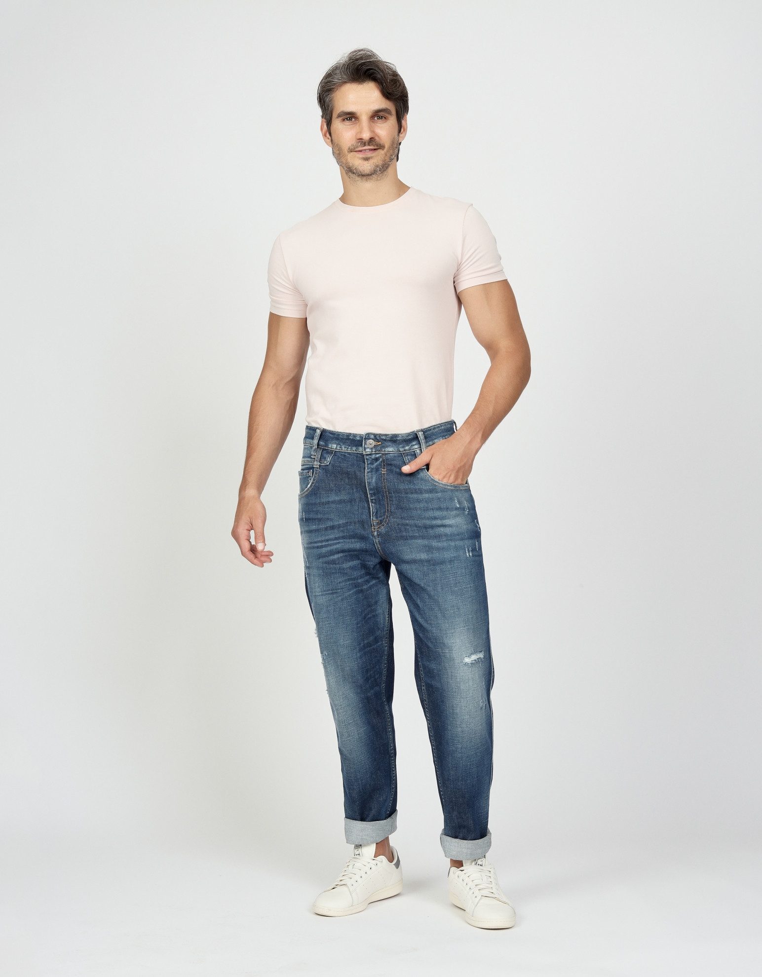GANG Stretch jeans 94MARCO in relaxte 5-pocket stijl met dubbele riemlus