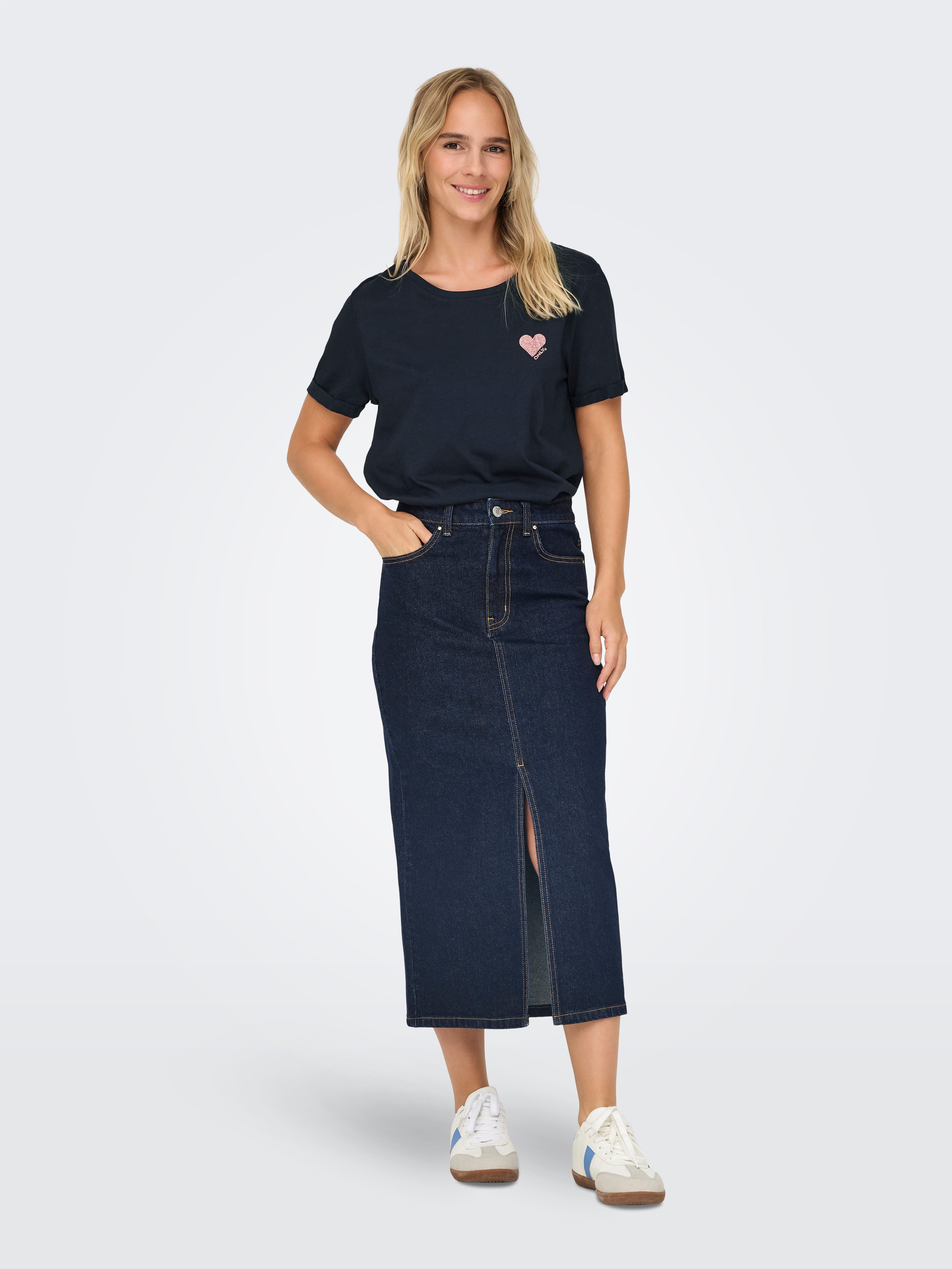 Only Shirt met korte mouwen ONLKITA S/S LOGO TOP NOOS